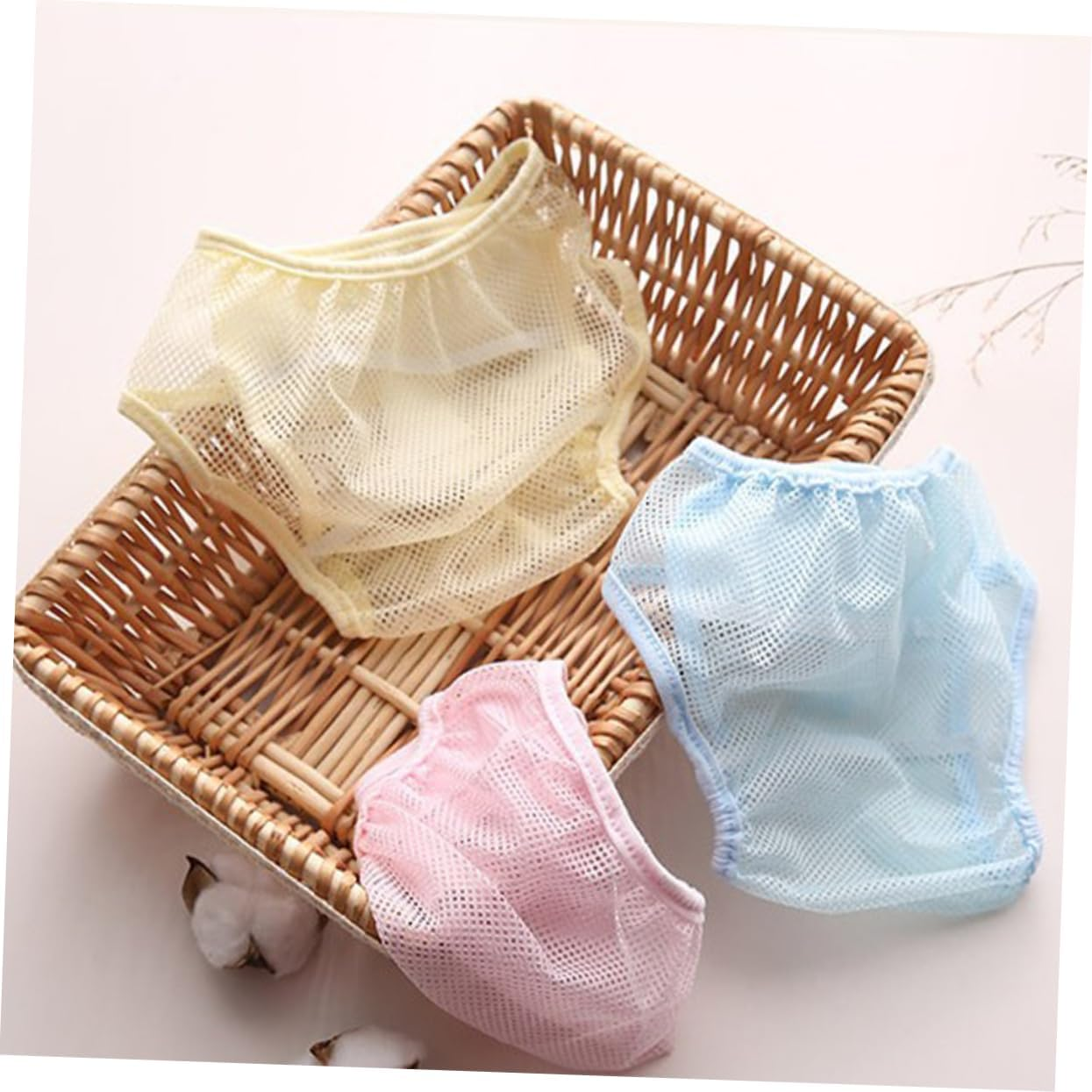 3Pcs Washable Mesh Cloth Diaper Cover Breathable Training Pants for Potty Practice for Months image number 5