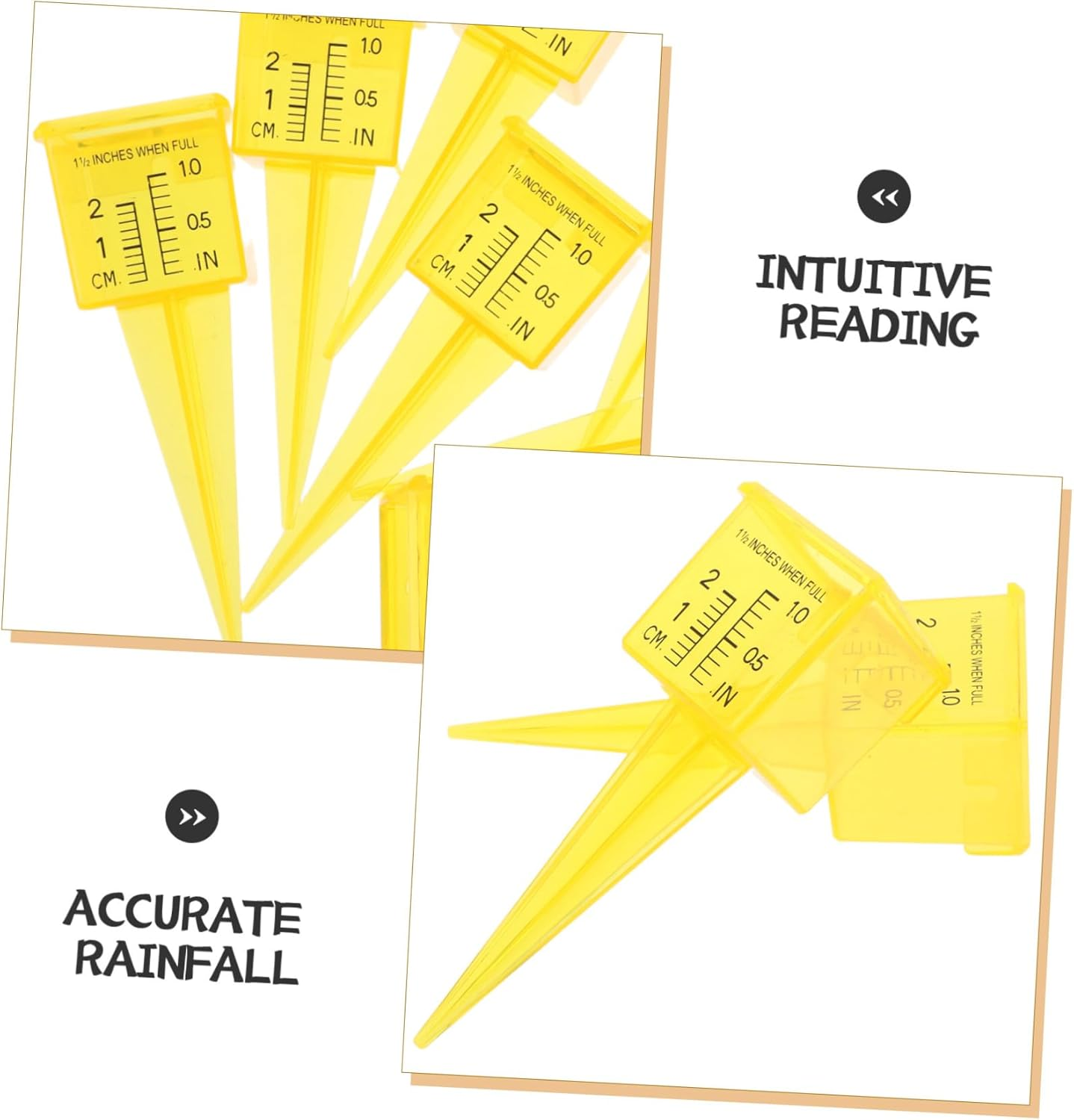 9Pcs Plastic Rain Gauge Outdoor Water Measuring Tool for Lawn and Garden Accurate Rainfall Measuring Device for Sprinkler Cups Weather Education and Irrigation Management image number 4