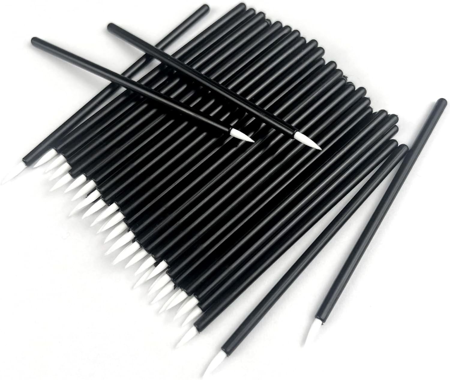 Jaasuee 100PCS Black Disposable Eyeliner Brushes, Cosmetic Eye Wands for Eyeliners, Lip Liners, Eye Makeup, Eyelashes, and Detail Painting, Makeup Brush Applicators image number 5