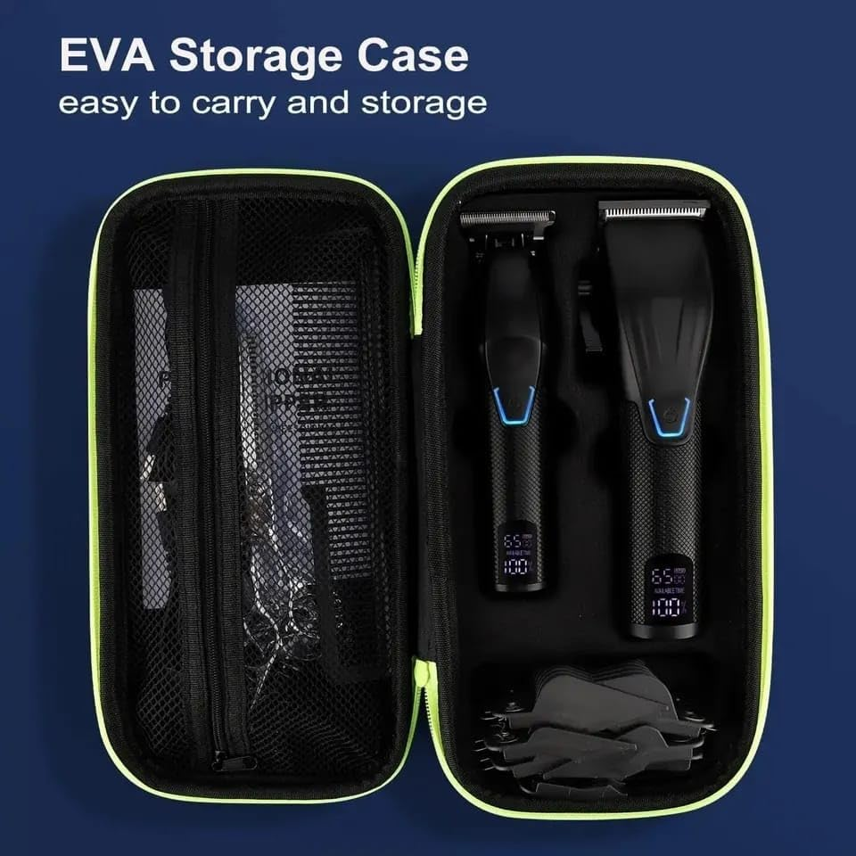 OZK Professional Hair Clipper Trimmer Set - Carbon Steel Blade - Cordless Barber Clipper LED Display - Beard Trimmer Men - 1 Count image number 6