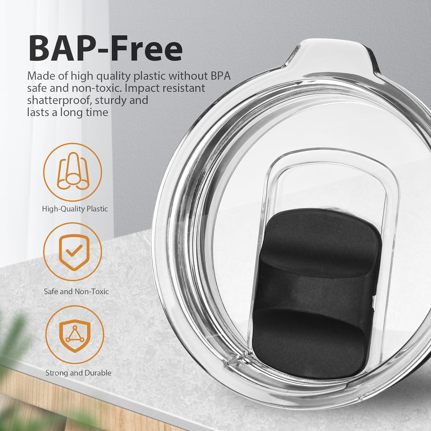 2PCS Tumbler Lids, Ladiz 20 Oz Magnetic Replacement Covers,Built Travel Mug Lid, Travel Tumbler Lids, Cup Lids