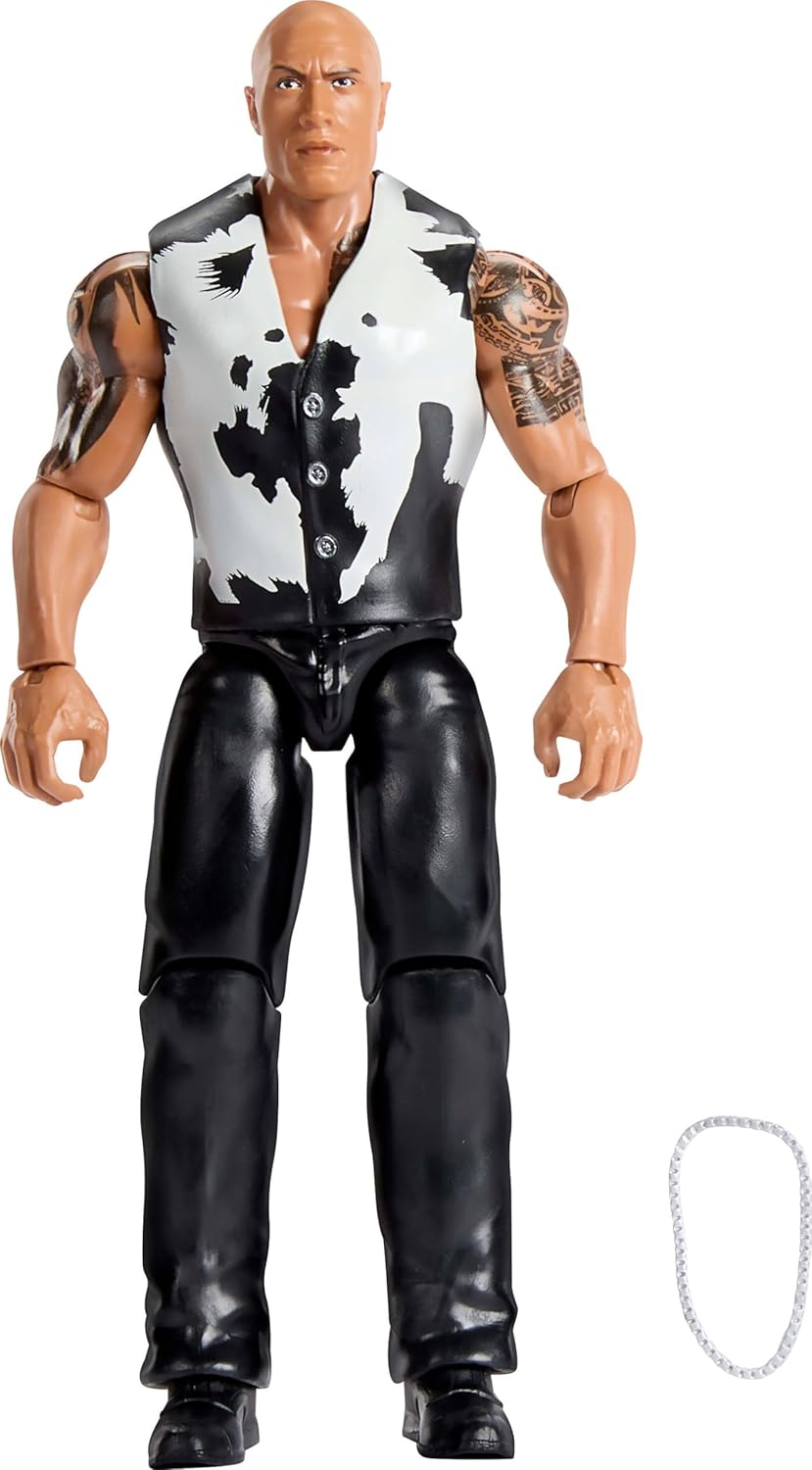 WWE the Rock Action Figure, Main Event Series #156, 6-Inch Collectible Superstar with 14 Articulation Points & Life-Like Look