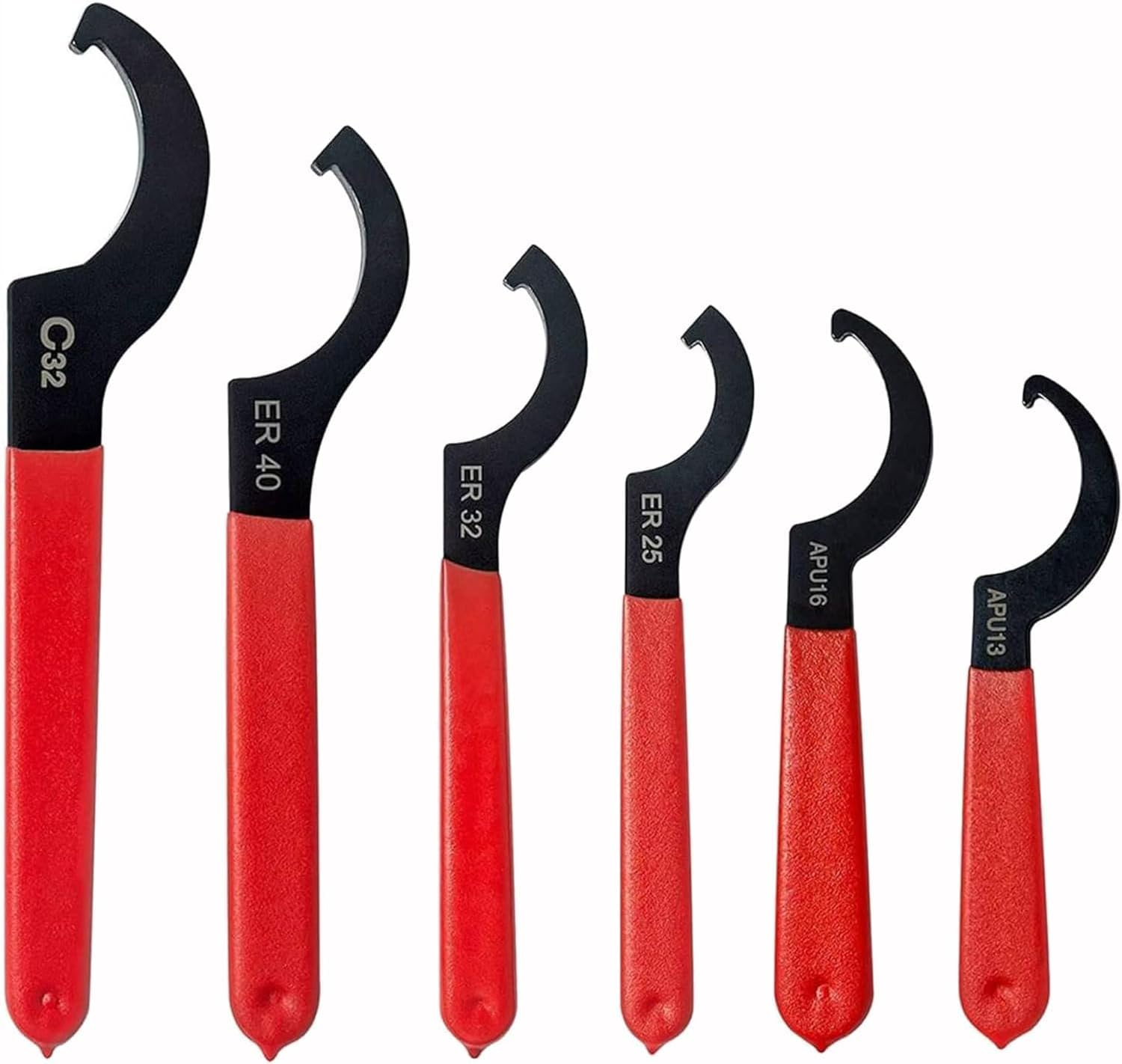 KEWAYO 6 Pcs Coilover Spanner Wrench Set, C-Shape Spanner Wrench Shock Spanner Hook Wrench Tool for Suspension System and Shock Adjustment image number 2