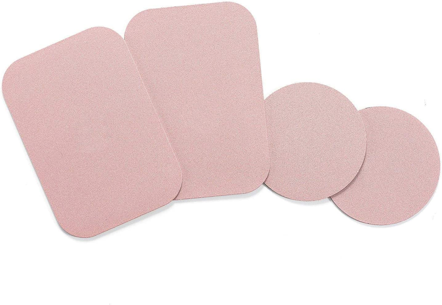 Mount Metal Plate with Adhesive for Magnetic Cradle-Less Mount by Wixgear - X4 Pack 2 Rectangle and 2 round (Compatible with Magnetic Mounts) (Black)