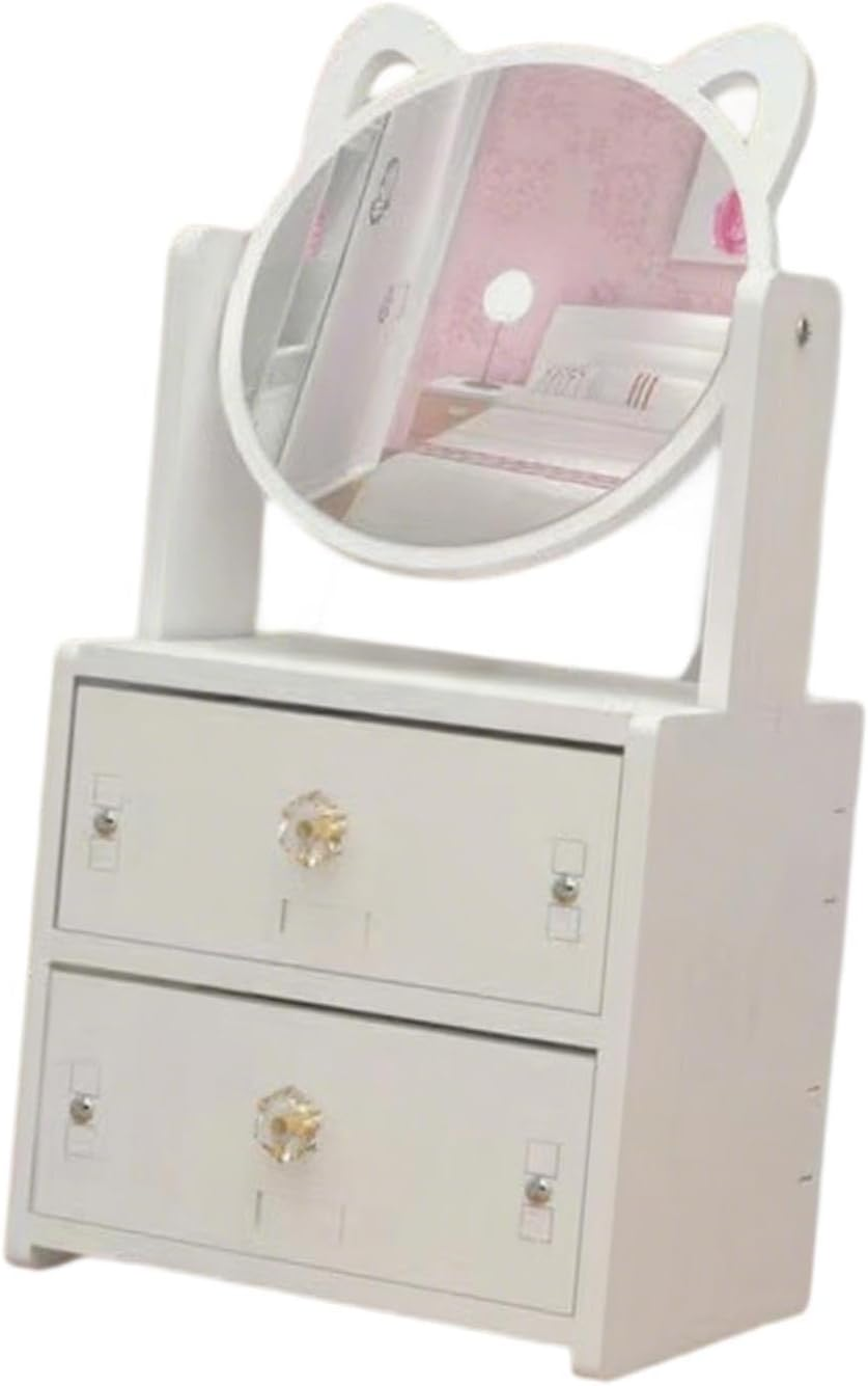 Folpus Makeup Organiser with Mirror, Cosmetic Organiser with Drawers for Office Supplies, Bathroom image number 6