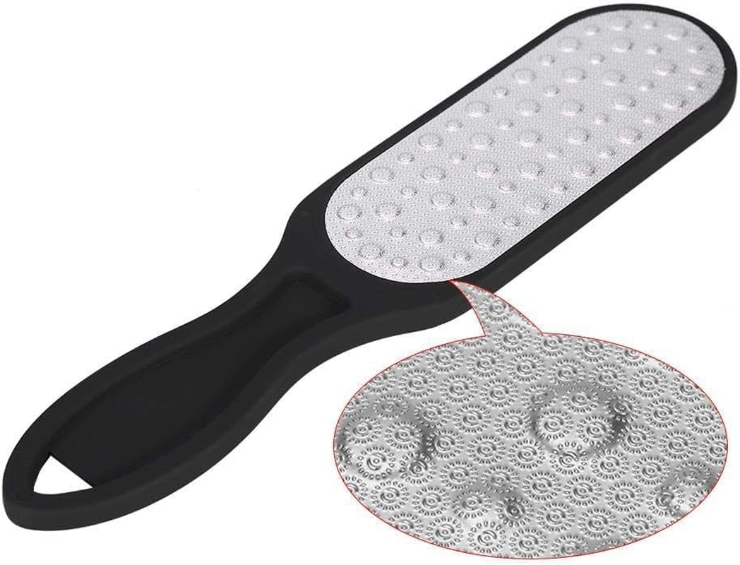 Foot File Double Side Foot Rasp Hard Dead Skin Callus Remover Pedicure Sanding Feet Care File Tool Remove Dead Skin and Calluses Both Dry and Wet Feet Pedicure Foot Rasp Foot File Callus Remover (Black, One Size) image number 2