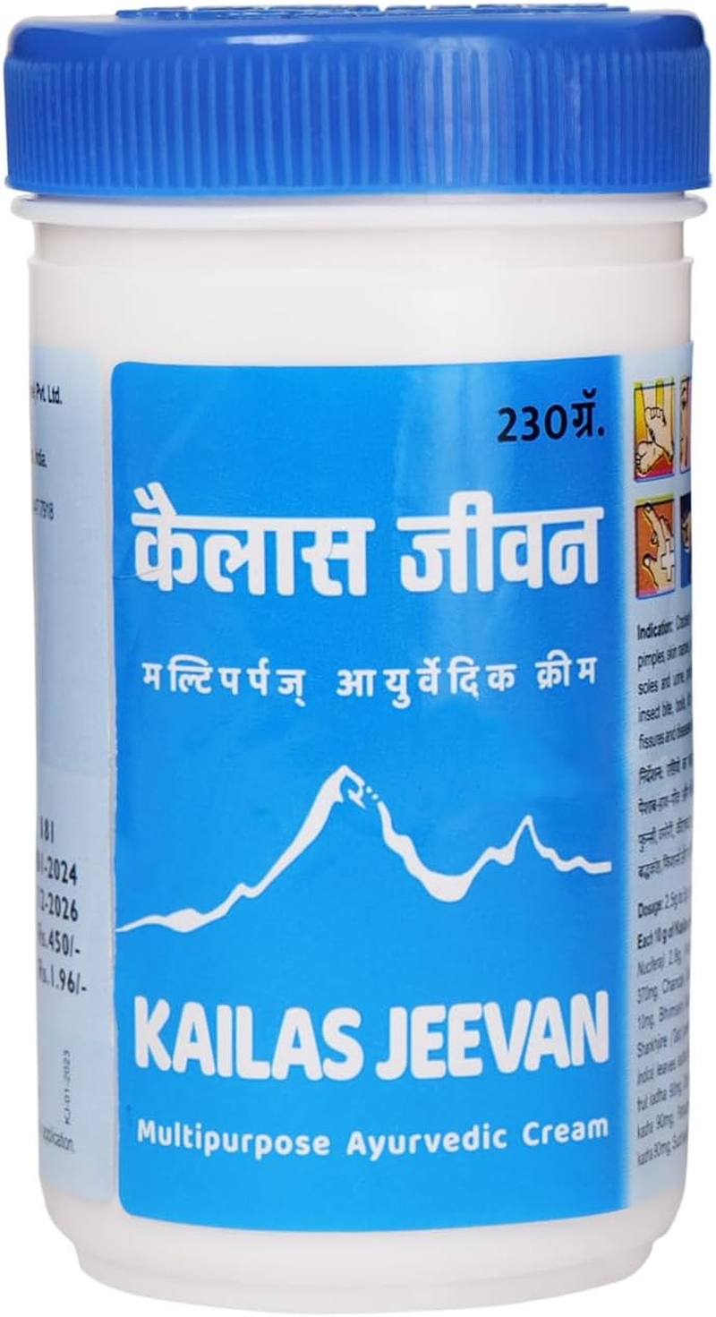 Kailas Jeevan 230 Gram Large Saver Pack | Multipurpose Herbal Ayurvedic Cream | Minor Bruises | Cuts | Prickly Heat | Cracked Heels image number 5