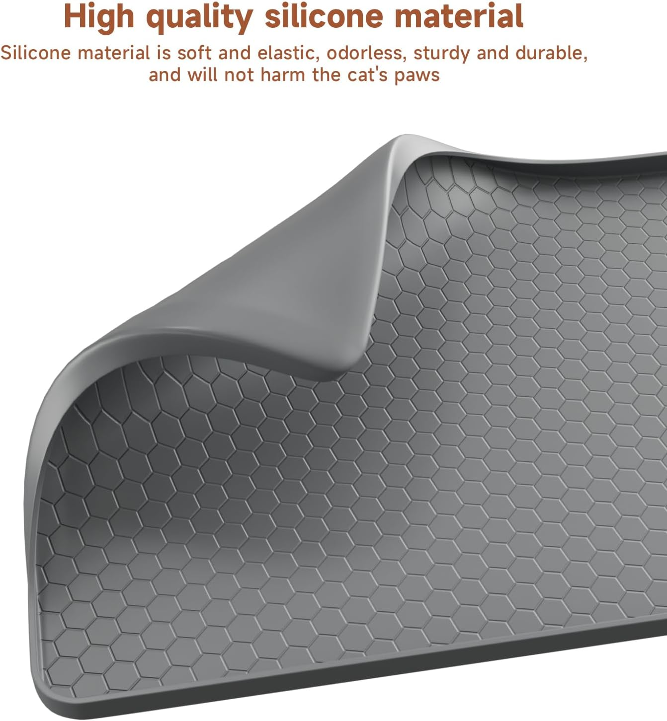 Pawinner 22"X31.5" Cat Litter Mat, Heavy-Duty Waterproof Litter Trapping Mat, Non-Slip Floor Protector for Litter Box Area, Easy to Clean for Small/Large Cats image number 5