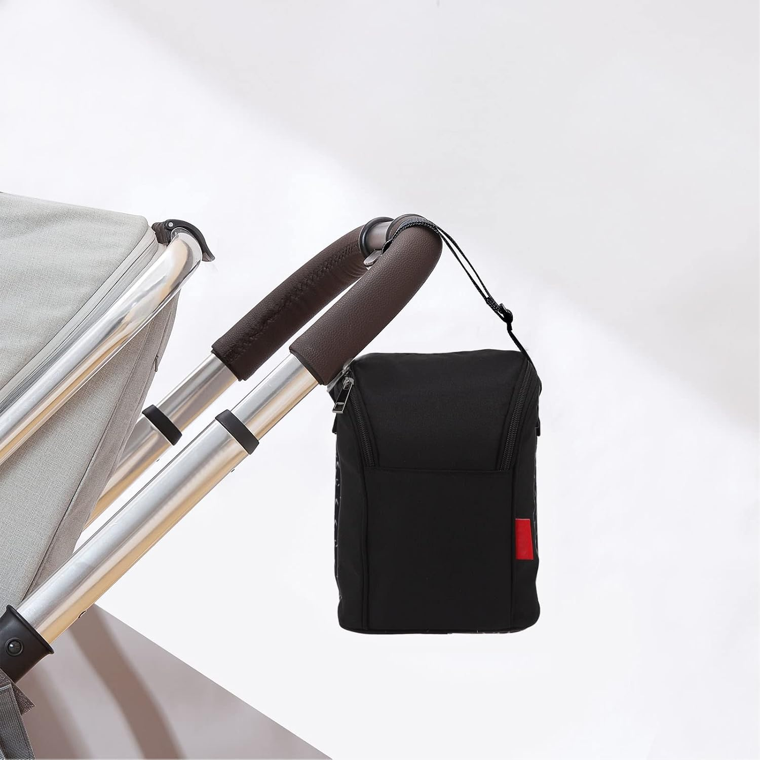 Insulated Baby Bottle Bag, Waterproof Nylon Insulated Bottle Bag, Baby Bottle Cooler Tote Bag, Thermal Bag Bottle Storage Bag, Breastfeeding Essential, Baby Bottles Milk (Black) - Black image number 5