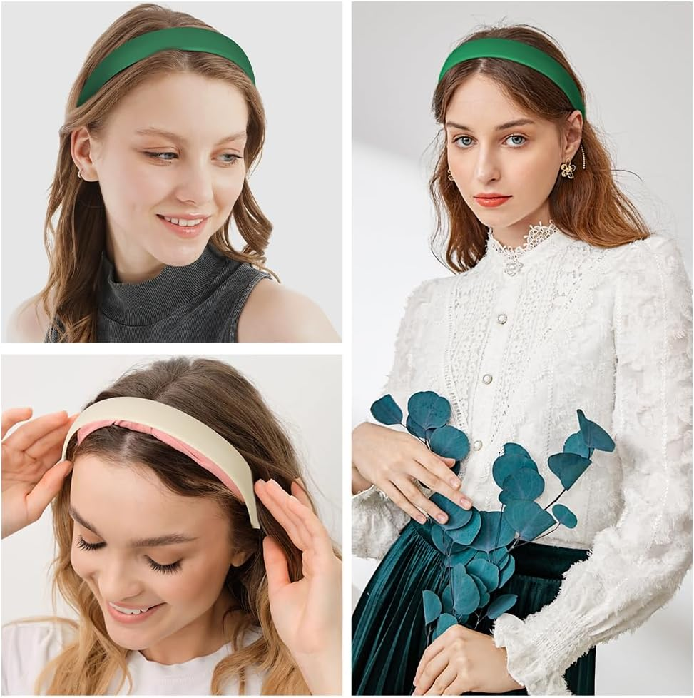 LOPHE Headband Green, PU Leather Headband Vintage Wide Hair Bands, Vintage Wide Headband for Girls Women, Birthday, Party, Christmas Headband Decoration - Retro Orange image number 7