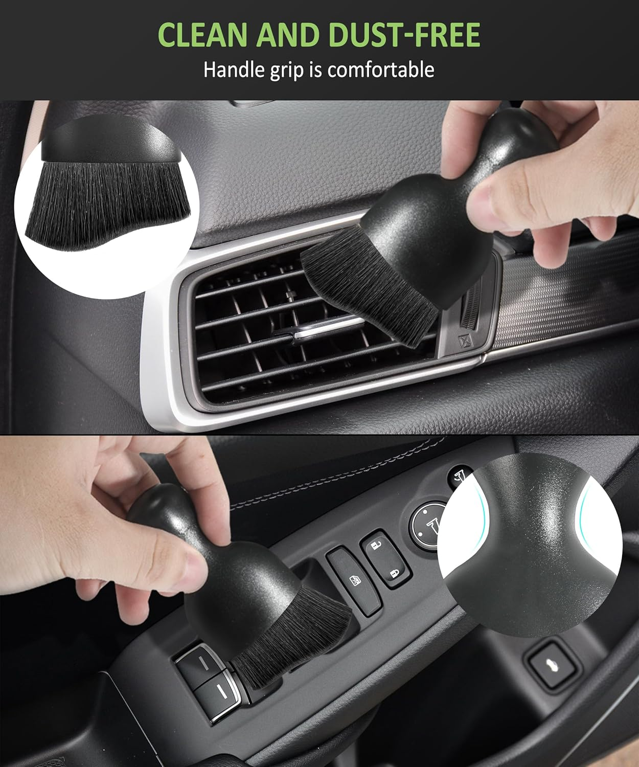 AOCISKA Car Detailing Brush,Car Detailing Kit Interior Cleaner,Car Detailing Brushes Car Cleaning Tool,Car Cleaning Brush Interior,Car Detail Brush Cleaning Tool (Black) image number 1