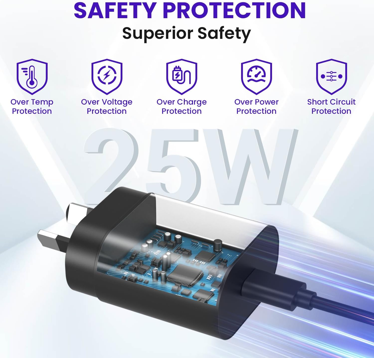 25W Super Fast Charger Compatible with Samsung,25W USB C Charger USB-C to C Cable, Wall Plug Compatible with Samsung Galaxy Ultra S24/S23/S22/S21[2-Pack]