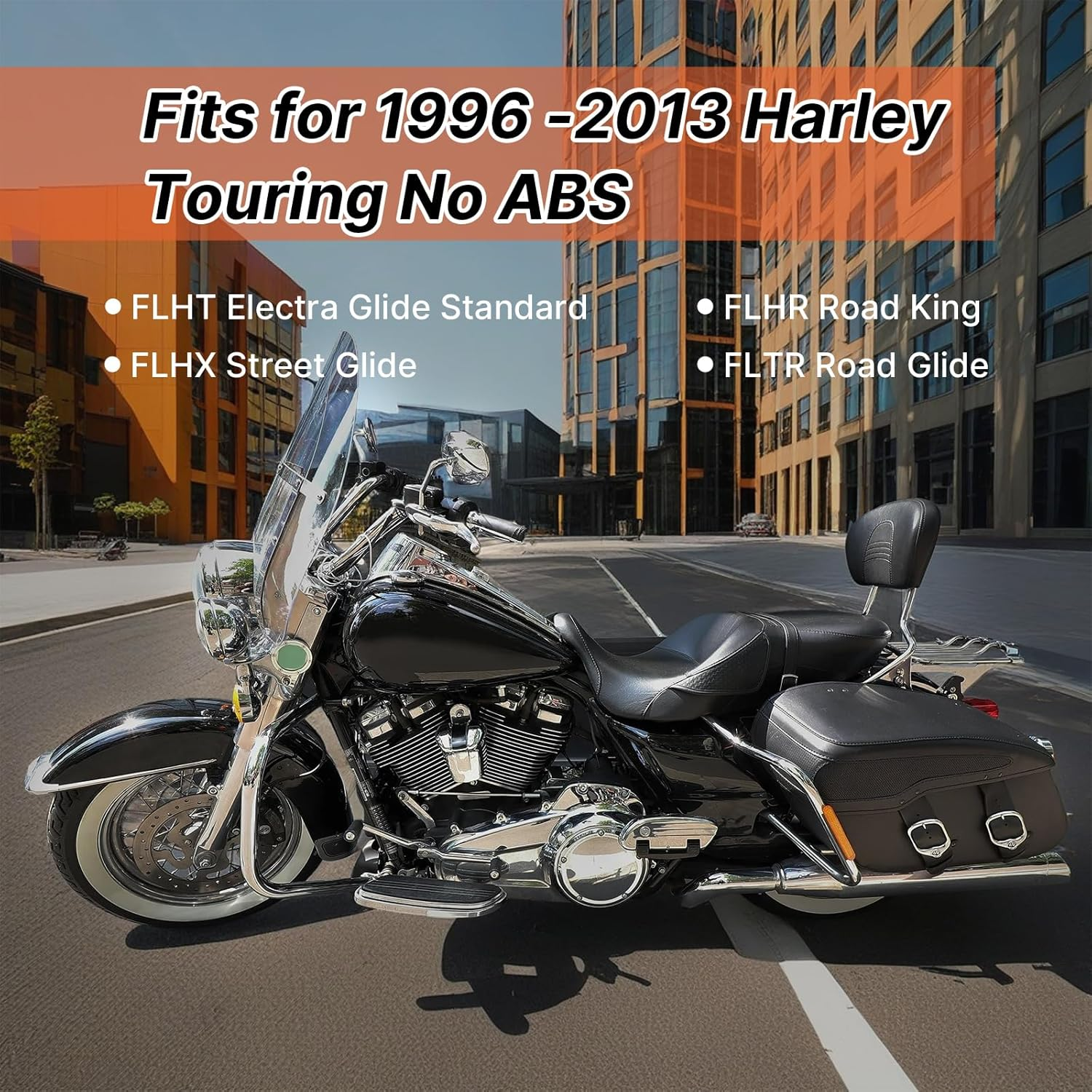 12" Handlebars Extension Front Brake Line for Harley 1996-2013 Harley Touring Road King/Road Glide/Street Glide/Electra Glide NO ABS Models, Stainless Steel Braided Brake Cable, Black image number 6