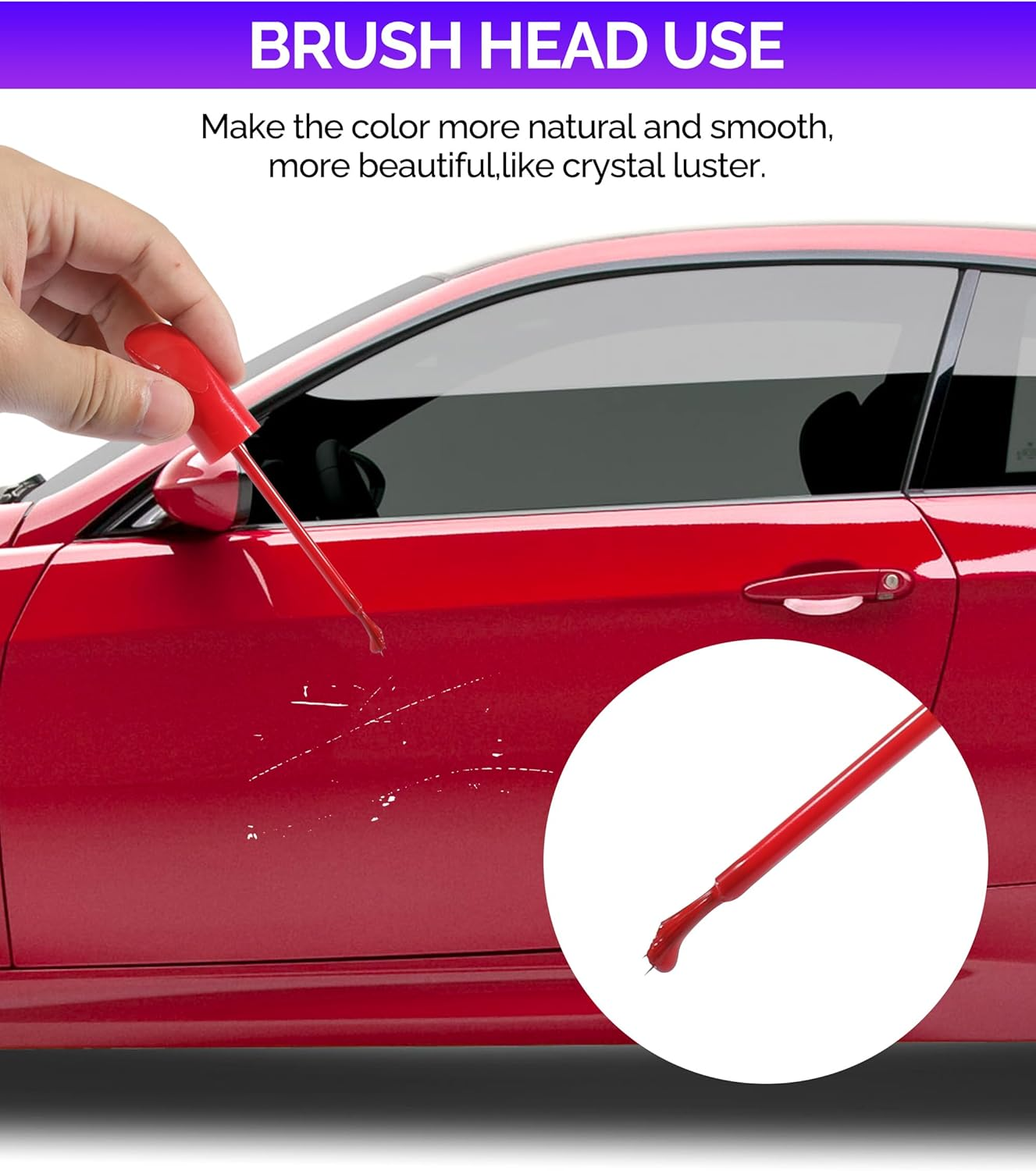 RACOONA Car Touch up Paint, Red, 1 Ml, Automotive, Car Paint Scratch Repair Pen, Outdoor Use, Rust Resistant - Silver image number 5