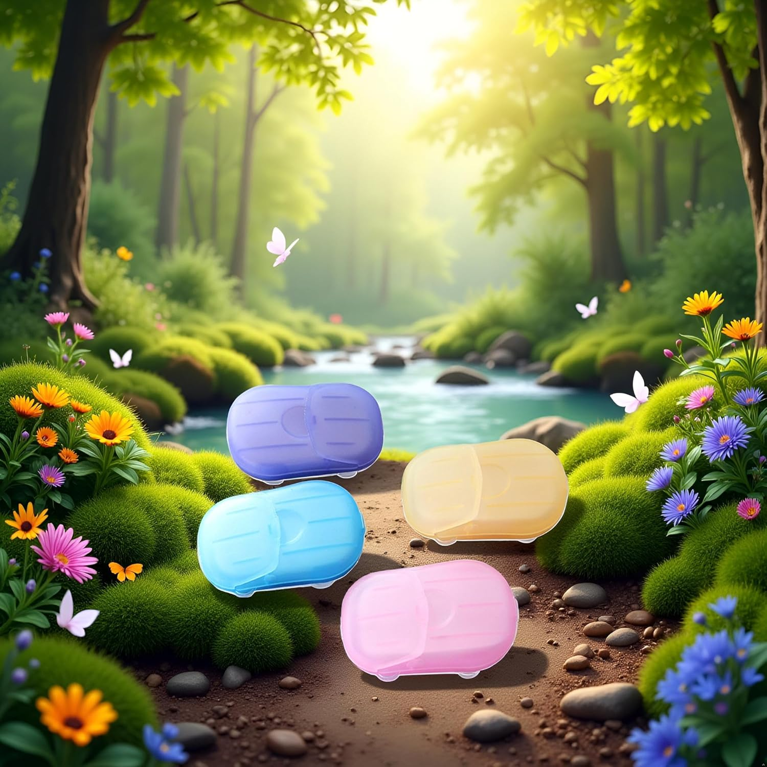 5 Boxes Mini Color Soap Disposable Soap Paper Hand Cleaner Fragrance Paper Outdoor Hiking 100 Sheets Lovely and Practical Personal Care