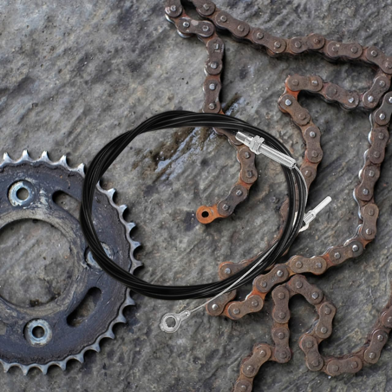 Motorcycle Throttle Cable - Metal Go Kart Cable Accelerator Motorcycle Accessories Throttle Line Wire Replacement for Bike Trailer Truck Mower image number 6