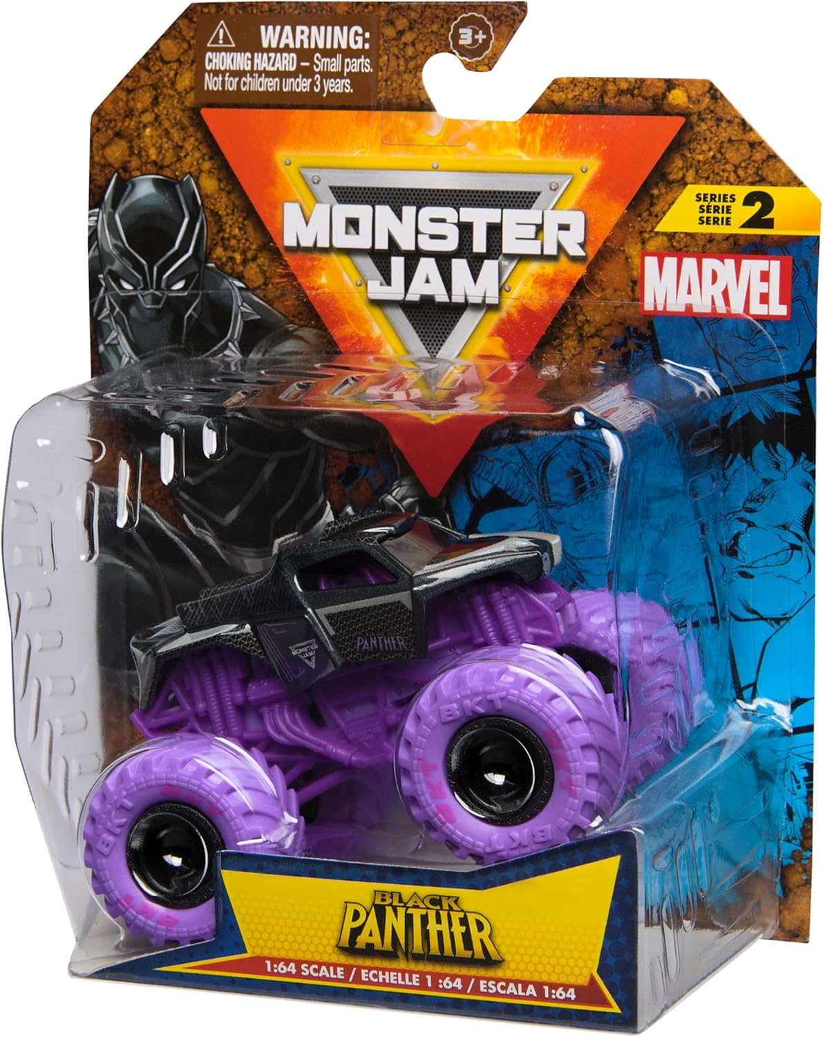 Monster Jam, Marvel Official Black Panther Monster Truck, Die-Cast Vehicle, 1:64 Scale, Super Hero Kids Toys for Boys Ages 3 and Up image number 3