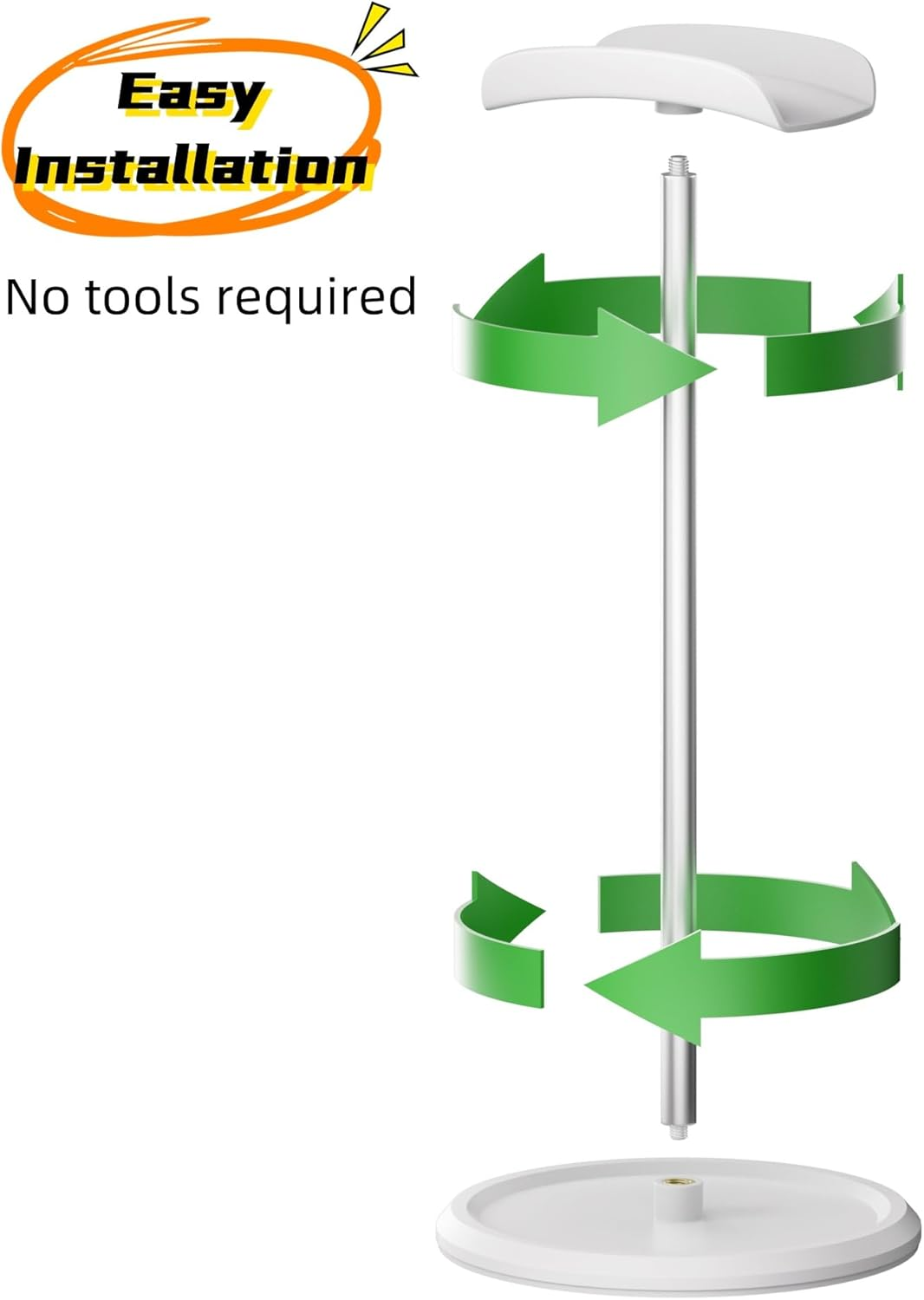 NQQNQQ Headphone Stand【1Pack】 Headphone Holder with Storage Tray Compatible for Airpods Max, Airpods, Airpods Pro, Beats, Bose and Most Gaming Headphones. 【No Tools Required】 YO-2 (White) - White image number 2