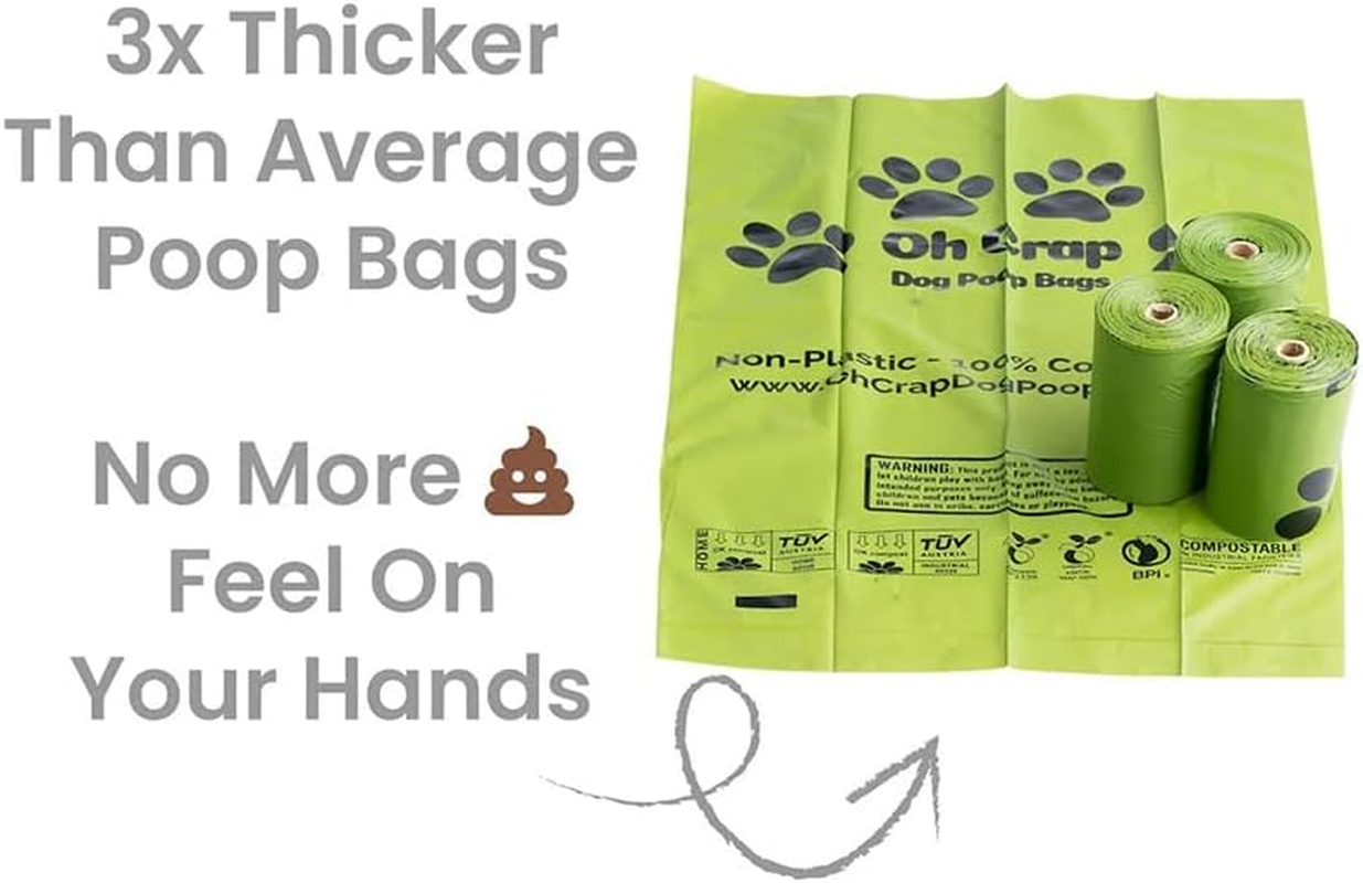120X Oh Crap Compostable/Biodegradable Dog Poop/Poo Clean up Bags 23 X 33Cm