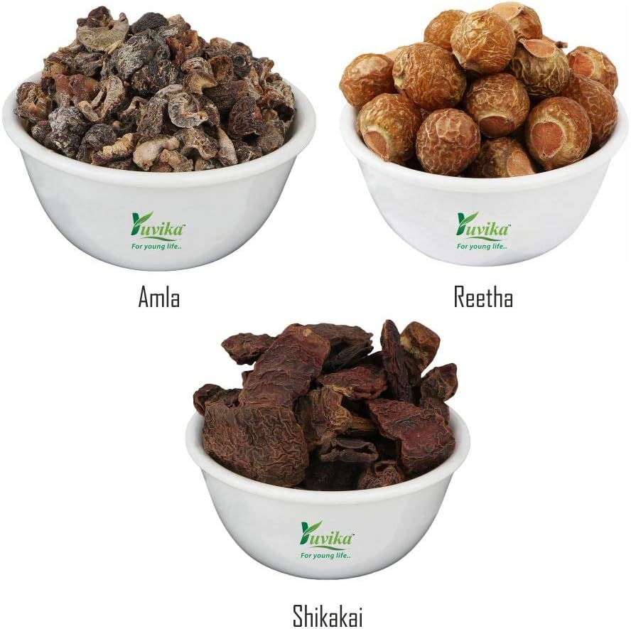 YUVIKA Combo Pack for Hair Care - Awla - Reetha - Shikakai 900 Grams (300 Grams Each) image number 2