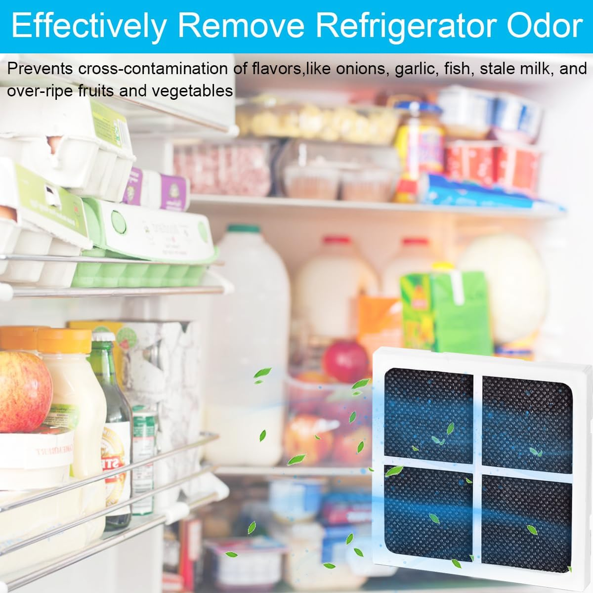 EATBALE Refrigerator Air Filter Fresh Air Filter Replacement for LG LT120F for Kenmore Elite 469918 Refrigerator Air Purifying Air Fridge Filters Replacement Accessories with Cleaning Brush (4Pcs) image number 3