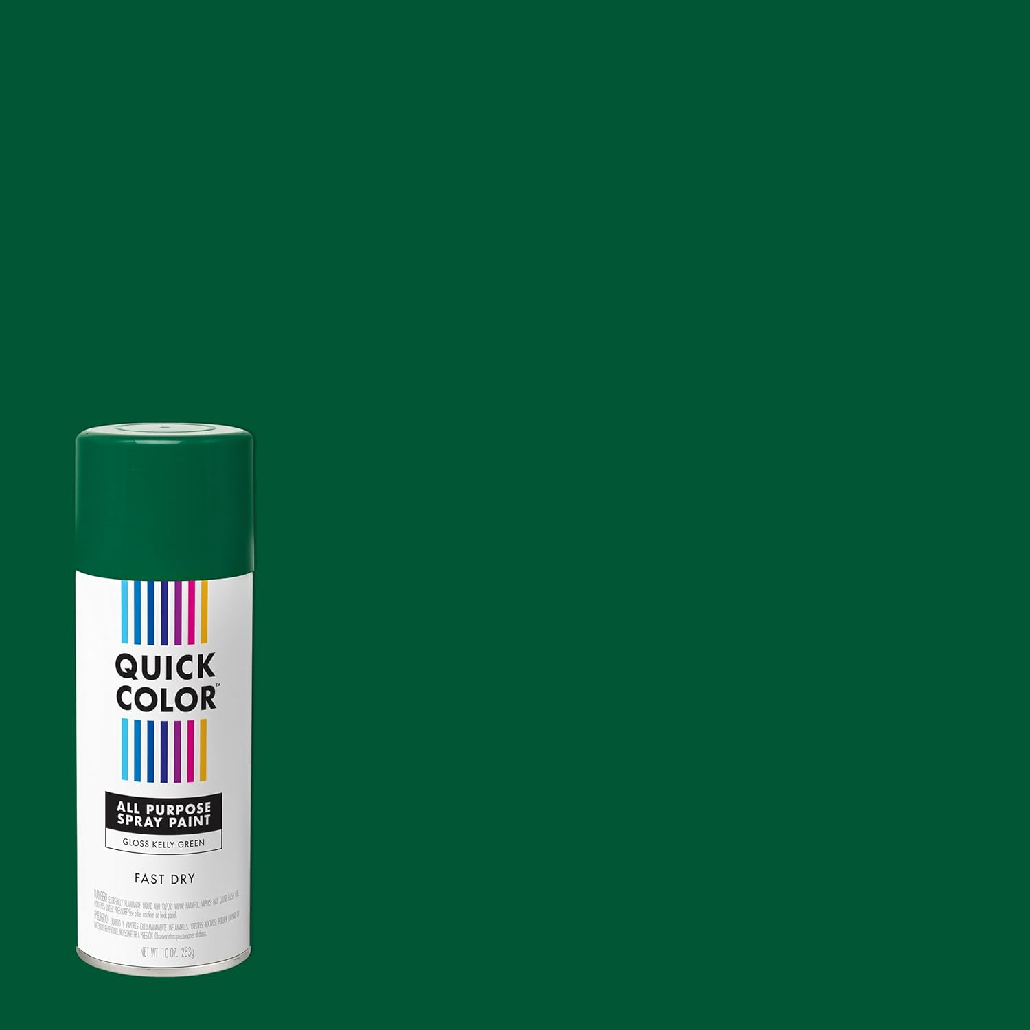 Quickcolor | All Purpose Spray Paint &ndash; Gloss Kelly Green | Fast-Drying Enamel for Indoor/Outdoor Use image number 1