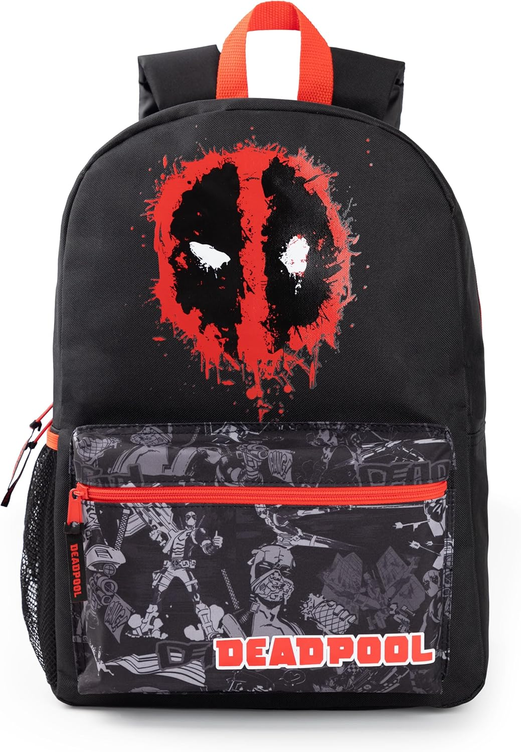 Marvel Deadpool Boys Backpack Black & Red Rucksack with Adjustable Straps Superhero School Bag for Kids Movie Merchandise, Black, Rucksack Backpacks image number 5