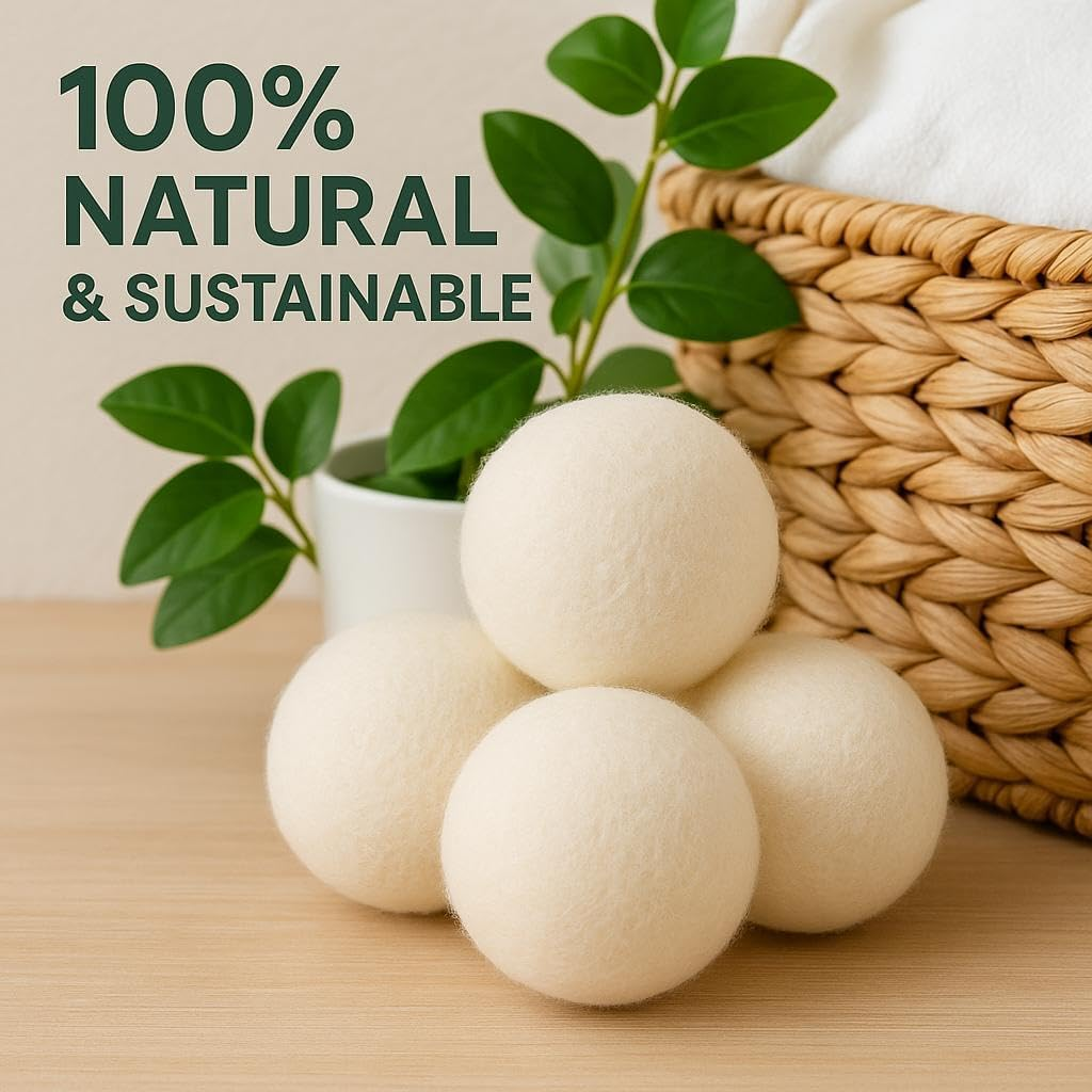 Wool Dryer Balls XL (6 Pack, 7.5 Cm, Natural Gray) &ndash; 100% New Zealand Wool, Handmade in Nepal &ndash; Reusable, Eco-Friendly, Chemical-Free Fabric Softener Alternative for Laundry, 1000+ Loads image number 5