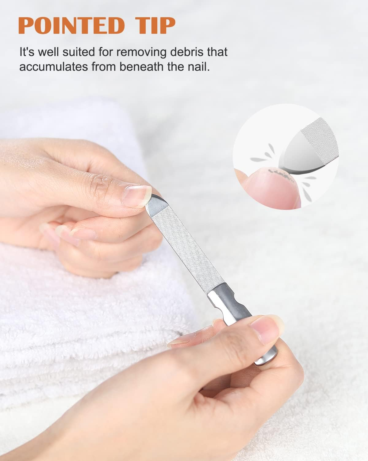 FVION Professional Metal Nail Files - 2 PCS, Stainless Steel, Double-Sided, Coarse & Fine Grit, Manicure & Pedicure Tool Set image number 3