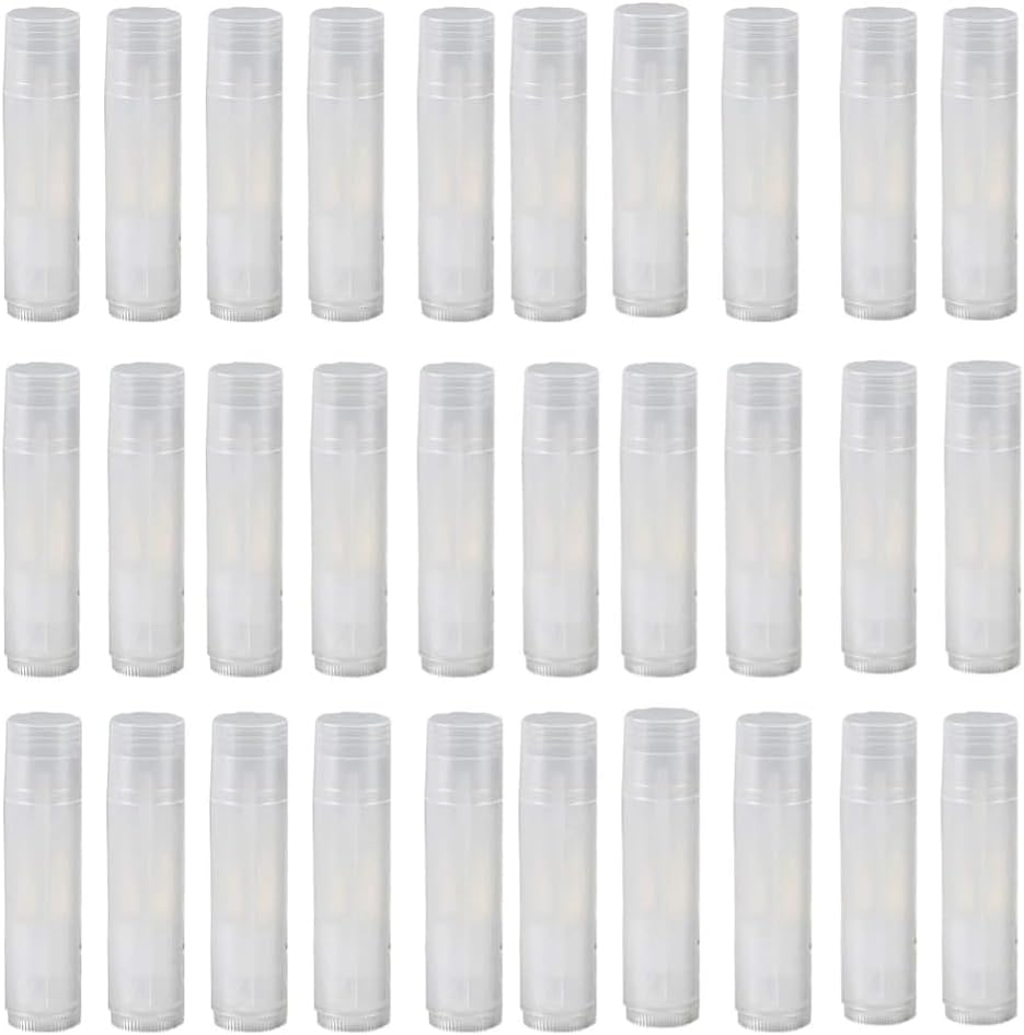 Poemtian Empty Lipstick Containers Clear Lip Balm Tubes 5G Plastic Transparent Empty Lipstick Container with Cap for Making Lipstick (30) image number 3