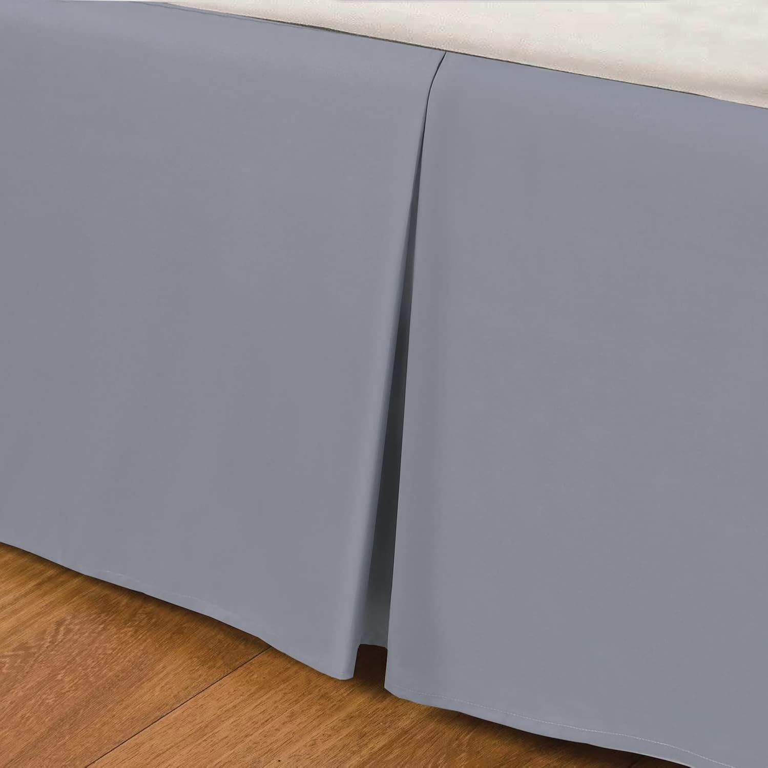 Linen Home Box Pleated Base Valance Sheet Grey King Size Bedding Skirt Valance Sheets, Microfibre Soft Brushed Easy Care Non Iron (King, Grey) image number 5