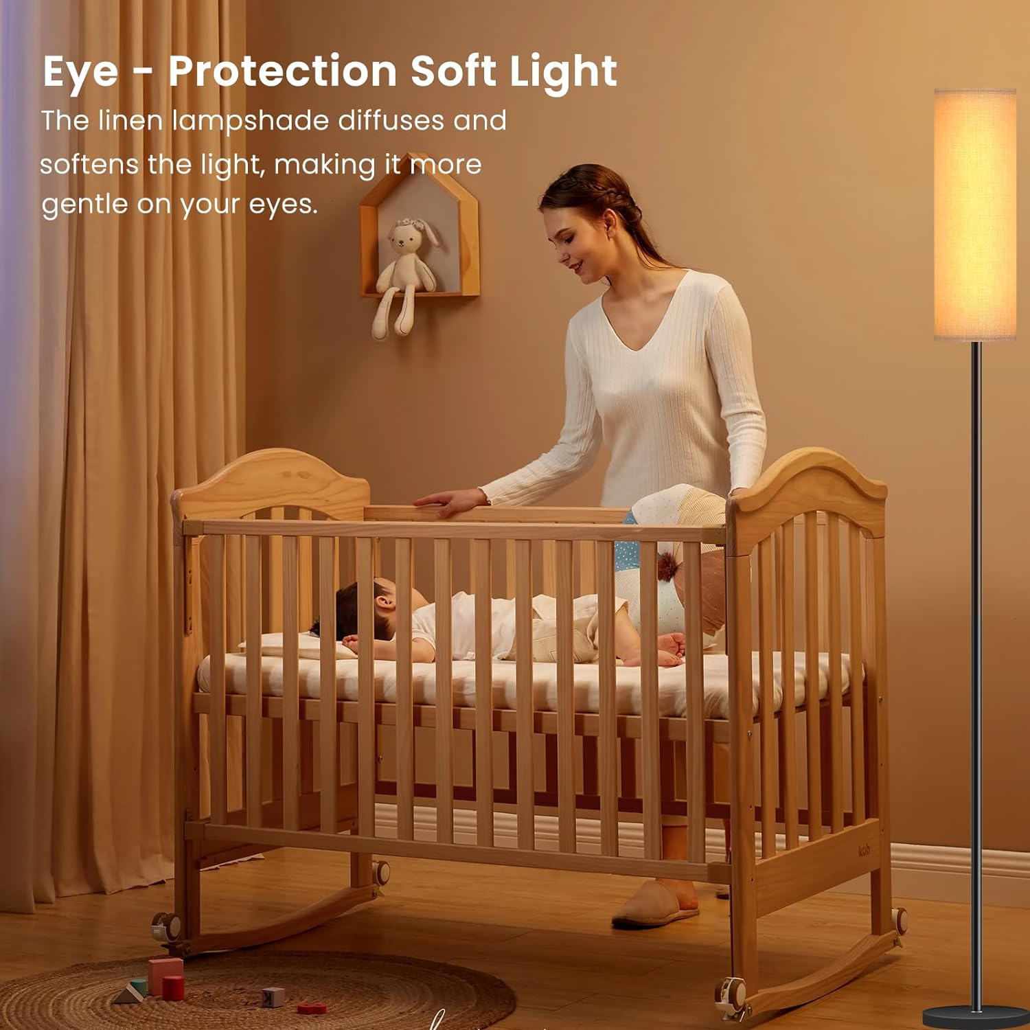 Kinsdan Floor Lamp for Living Room, 3 Color Temperature LED Floor Lamp, Dimmable Floor Lamp with Remote Control, 1.6 Meter Minimalist Tall Lamp for Living Room Bedroom Office(9W Blub Included) image number 3