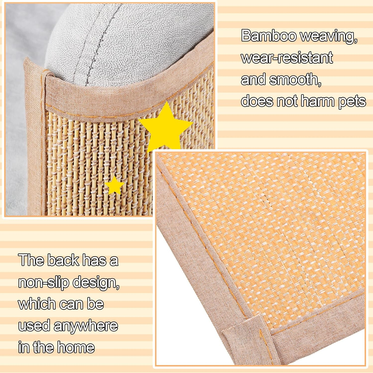 2 Pcs Cat Scratch Furniture Protector Cat Scratch Mat Sofa Protector Couch Protector for Cats Pet Scratching Pads for Couch, Sofa, Chair, Easy Installation (23.6 X 35.4 Inch) image number 4