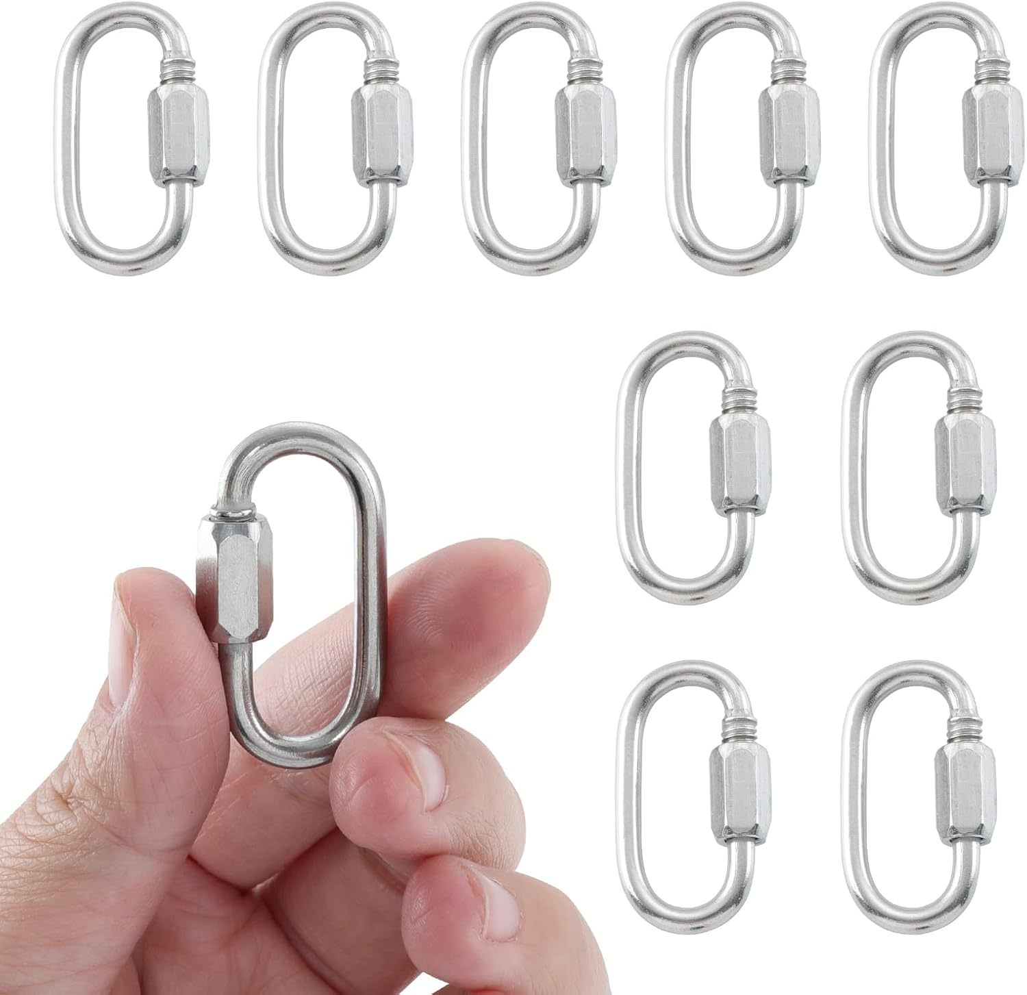 HOME MASTER HARDWARE 304 Stainless Steel Keychain Carabiner Clip Set for Backpack, Key Ring, Camping, Hiking Equipment image number 3