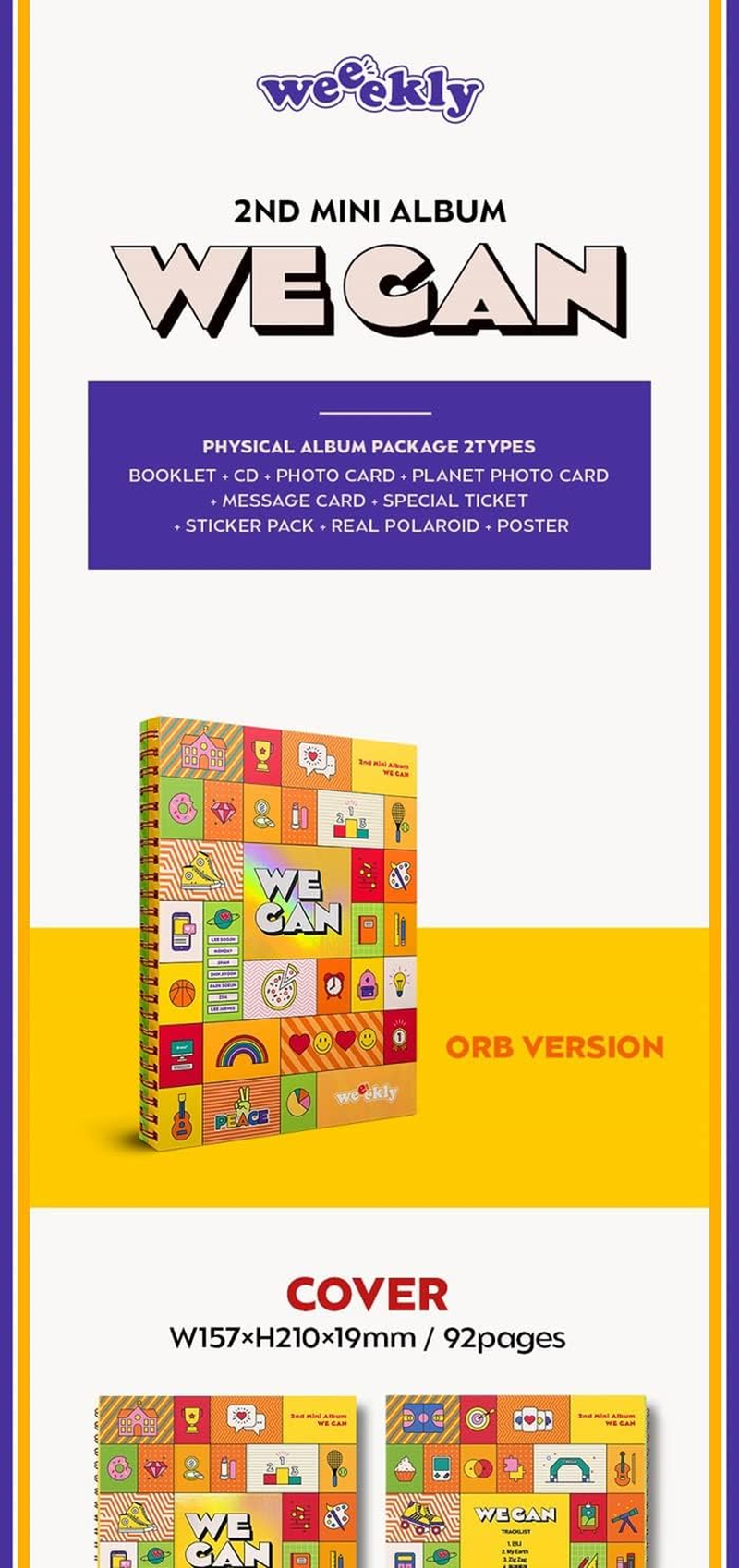 Weeekly We Can 2Nd Mini Album Wave Version Cd+92P Booklet+1P Photocard+1P Planet Card+1P Message Card+Sticker Pack+Message Photocard Set+Tracking Kpop Sealed image number 6