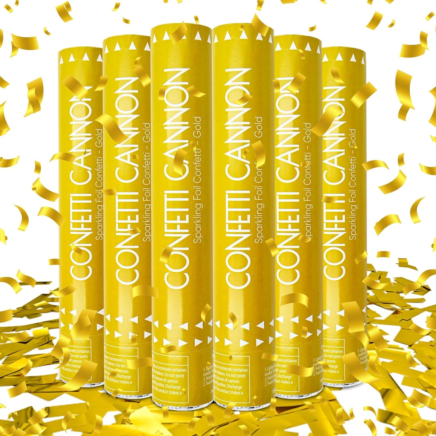 Biodegradable Confetti Cannon 6 Pack Multicolor Confetti Poppers 12 Inch Party Poppers Shooters Paper Popper Cannon for Wedding Birthday Graduation Decorations 2025 New Year'S Eve and Any Celebrations