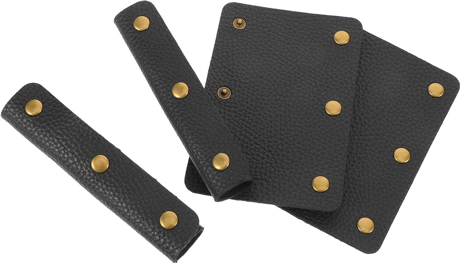 Beaupretty 4Pcs Strapping Hand Strap Pu Leather Handle Wraps for Handbag Purse Luggage Tote Soft Grip Protector for Travel Suitcase Handle image number 1