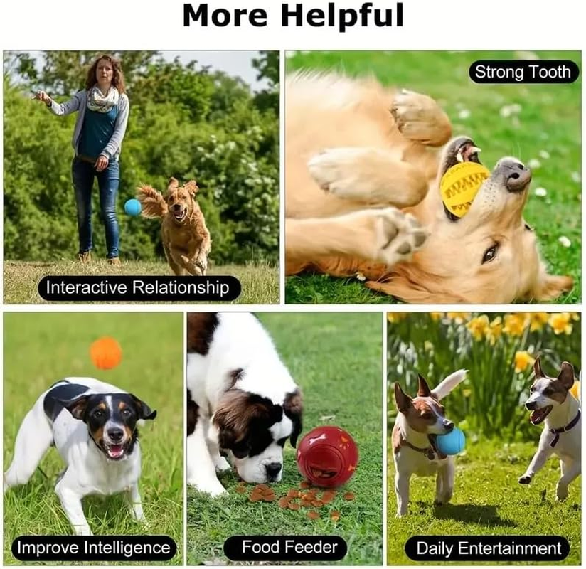 Dog Treat Feeder Chew Ball, Interactive Slow Food Dispenser Toy, Rotating Ball (Orange) - Blue image number 7