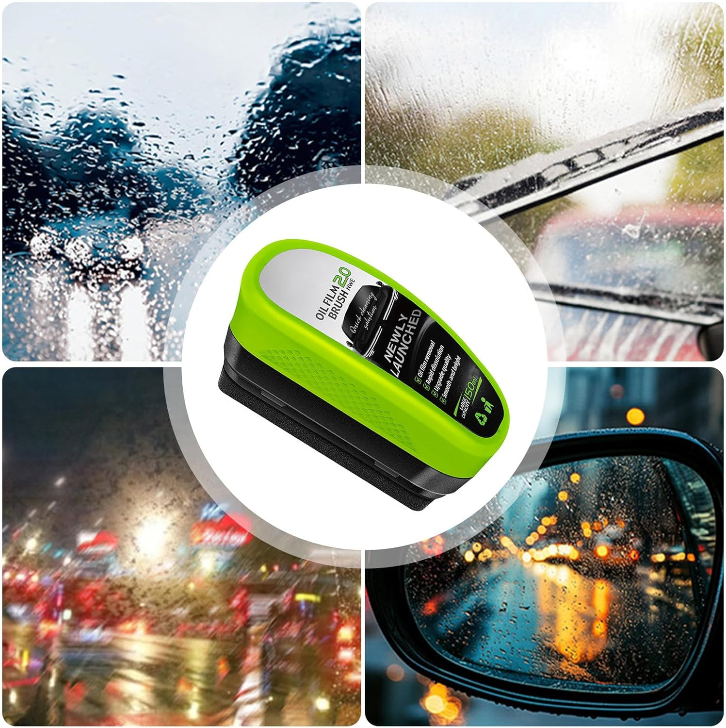 Clear Vision Windscreen Cleaner, Clear Vision Glass Cleaner, Windscreen Washer Fluid， Car Windshield, Prevents Rain and Fog Cleaning Glass Brush for Car