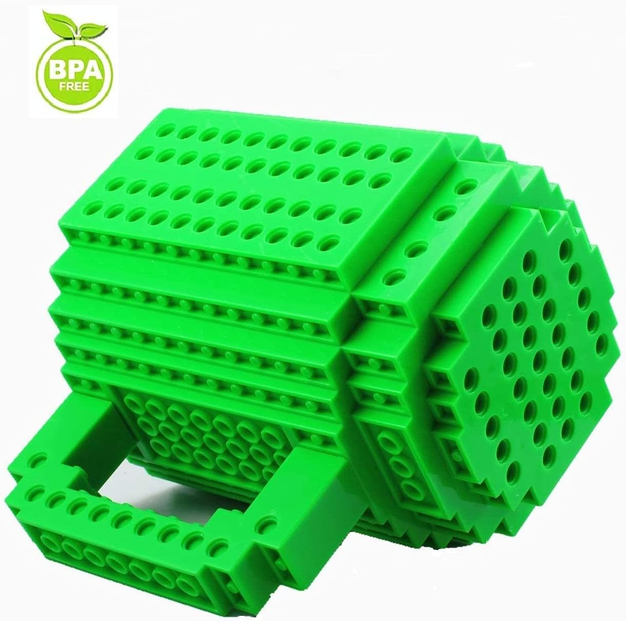 DEEXITO Build-On Brick Coffee Mugs,Creative DIY Cup with Building Blocks Randomly,Novelty Gifts for Kids Adults Birthday Xmas,Green - Orange image number 3