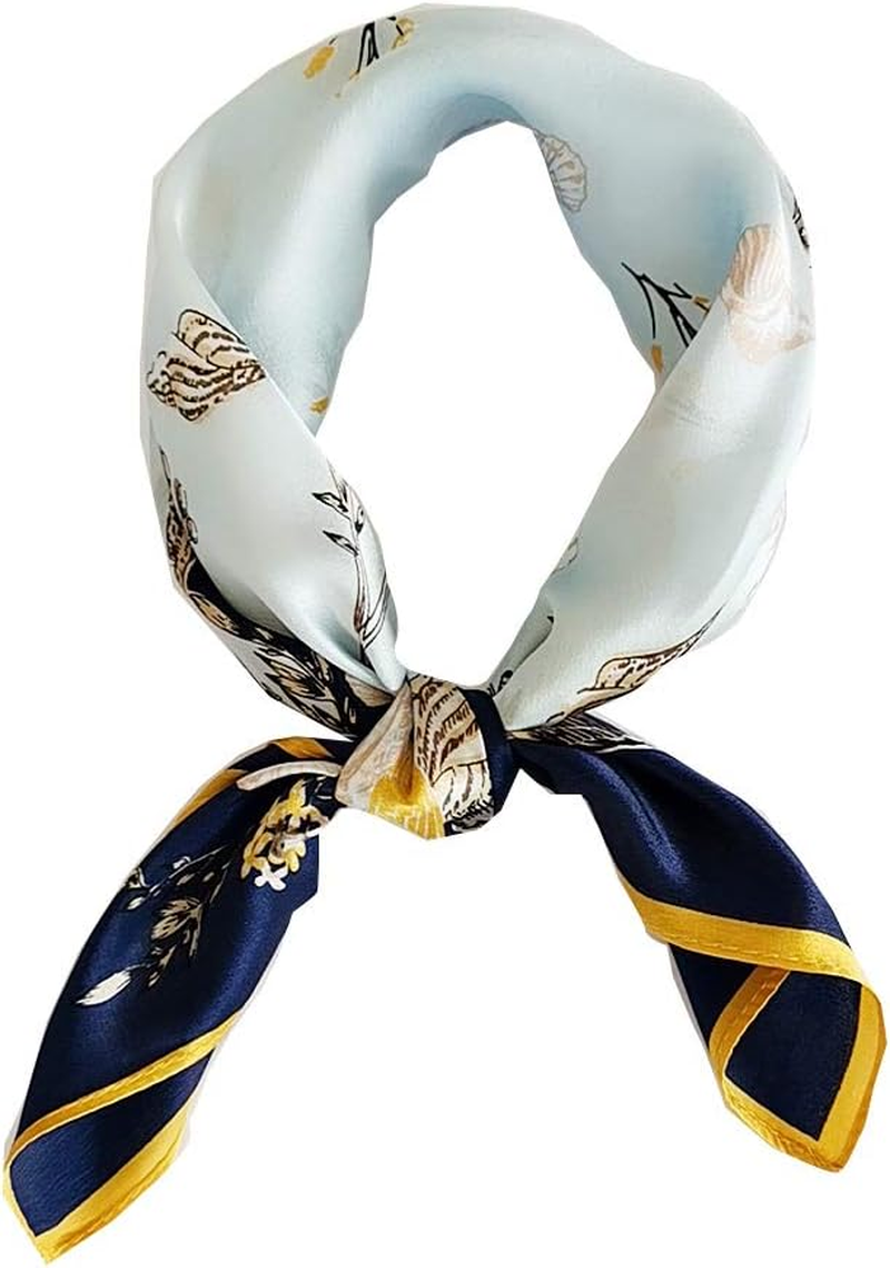 100% Mulberry Silk Scarfs for Women - Lightweight Square Satin Head Scarf - Small Silk Hair Scarf with Gift Packed 21" X 21"