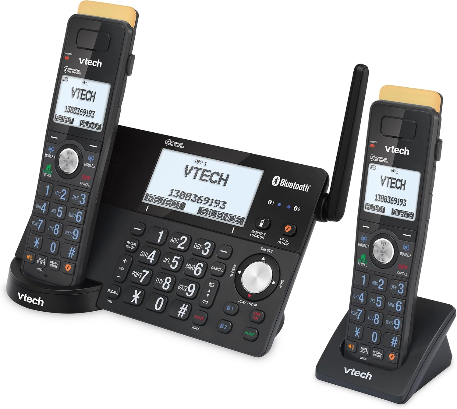 Vtech CLS21251 2-Handset Super Long Range Expandable DECT Cordless Phone with Handsfree Speakerphone, 200 Name and Number Phonebook, 10 Last Number Redial, Volume Booster, up to 22 Hours Talk Time image number 3