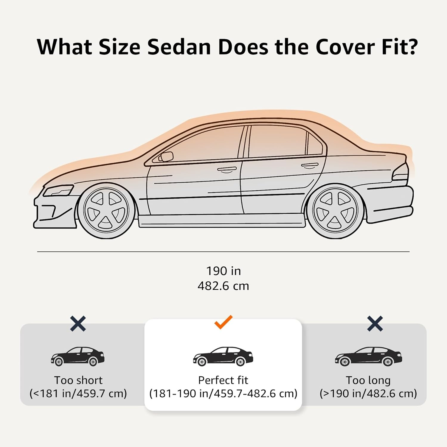 Amazon Basics Silver Weatherproof Car Cover - 150D Oxford, Sedans up to 483Cm image number 4