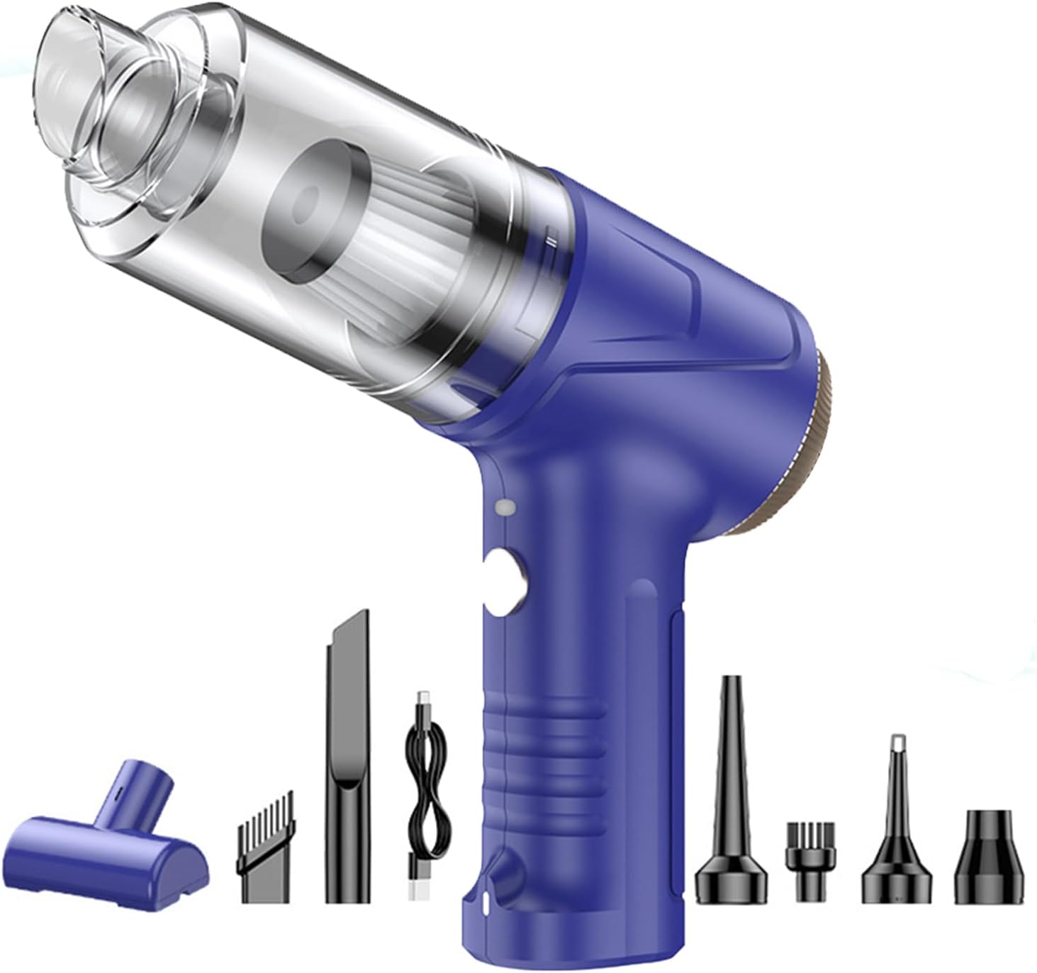 Car Vacuum Cleaner Cordless: 12000PA Handheld Mini Suction with LED Light, Compressed Air Duster & Air Blower & Pump, Small Vacuum Cleaner for Home, Office, Kitchen, Cars, Pet image number 6