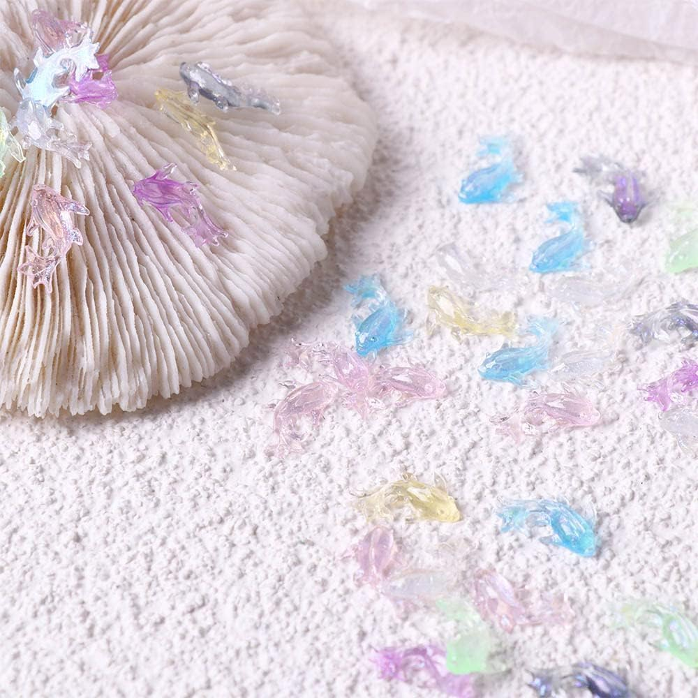 100Pcs Colorful Cute Mini Shiny Miniature Resin Goldfish Figurines,Diy Terrarium Crafts Ornament Accessories,Fairy Garden Accessories Ornament,Garden Sculptures and Statues,Outdoor Decor image number 1