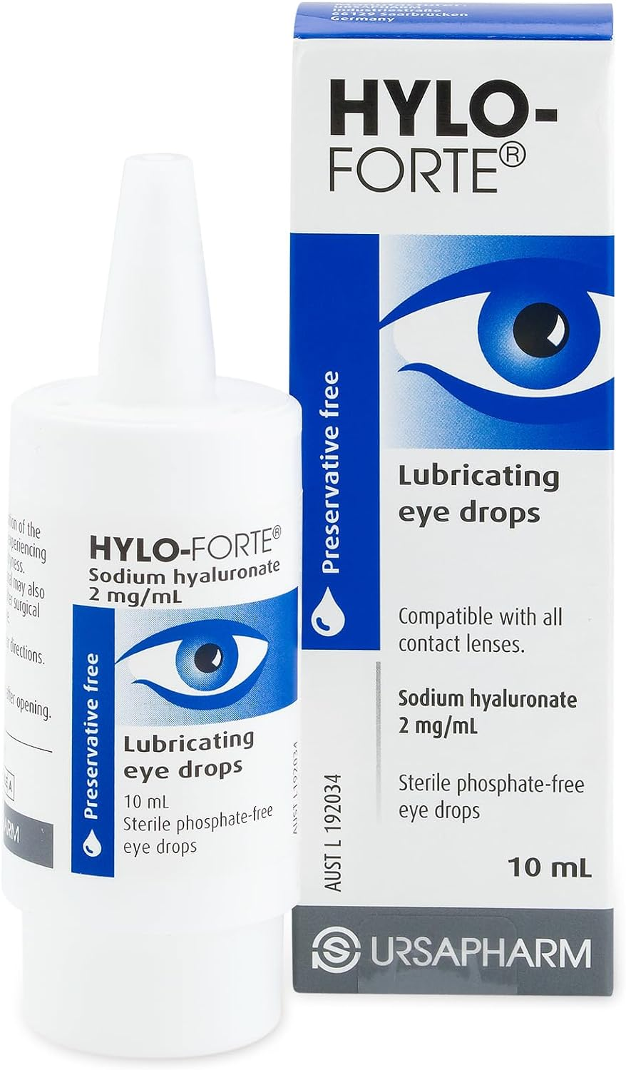 Hylo-Forte Eye Drops - Thick Dry Eye Drops for Severe Dry Eye Treatment. Suitable Post Operative and Contact Lenses Use. Long Lasting Preservative Free
