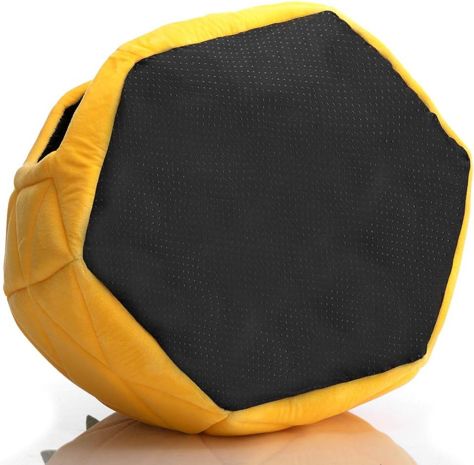 Hollypet Cozy Pet Bed, Warm Cave Nest Sleeping Bed Pineapple Shape Puppy House for Cats and Small Dogs, Yellow image number 2
