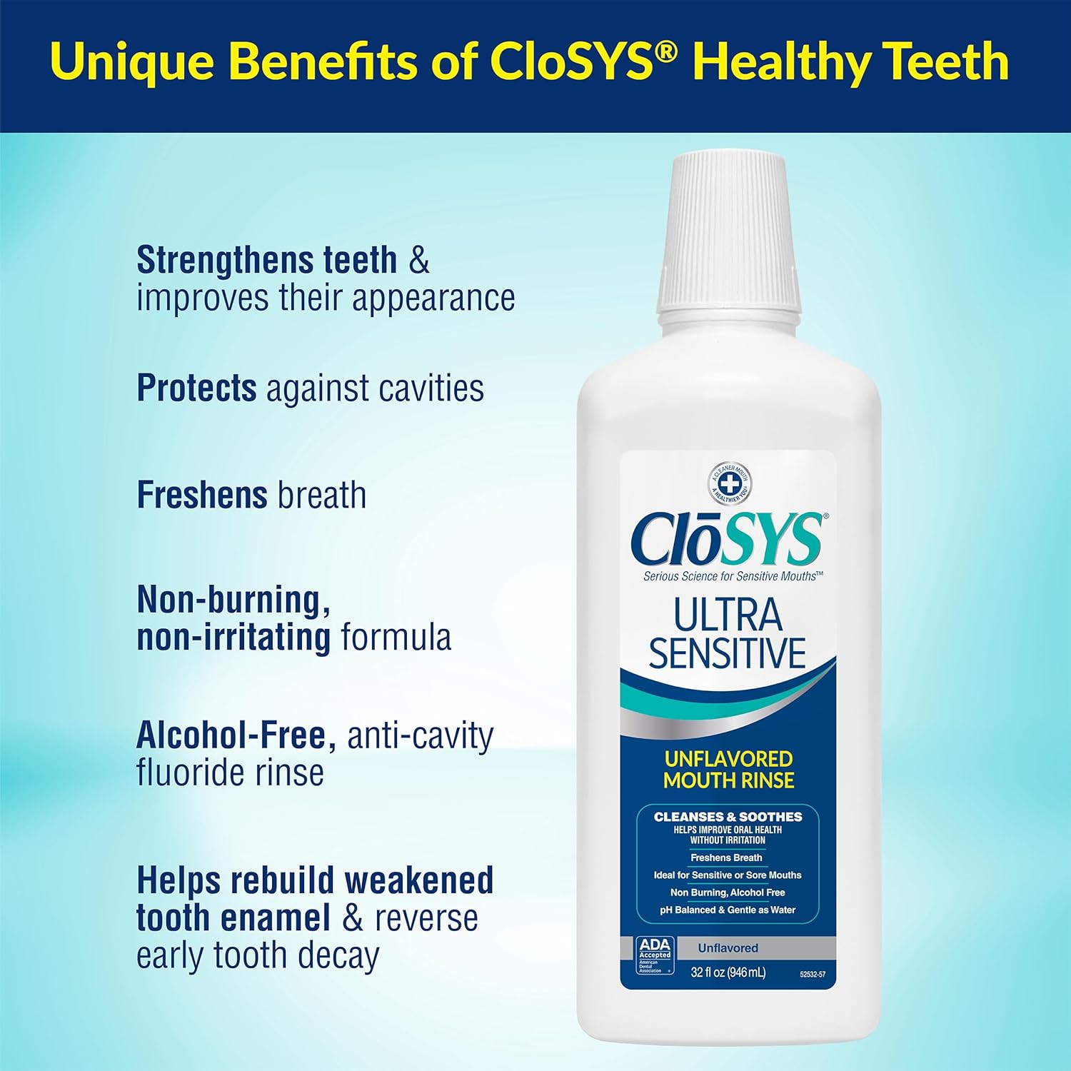 Closys Original Unflavored Mouthwash, Alcohol Free, 32 Ounce image number 6
