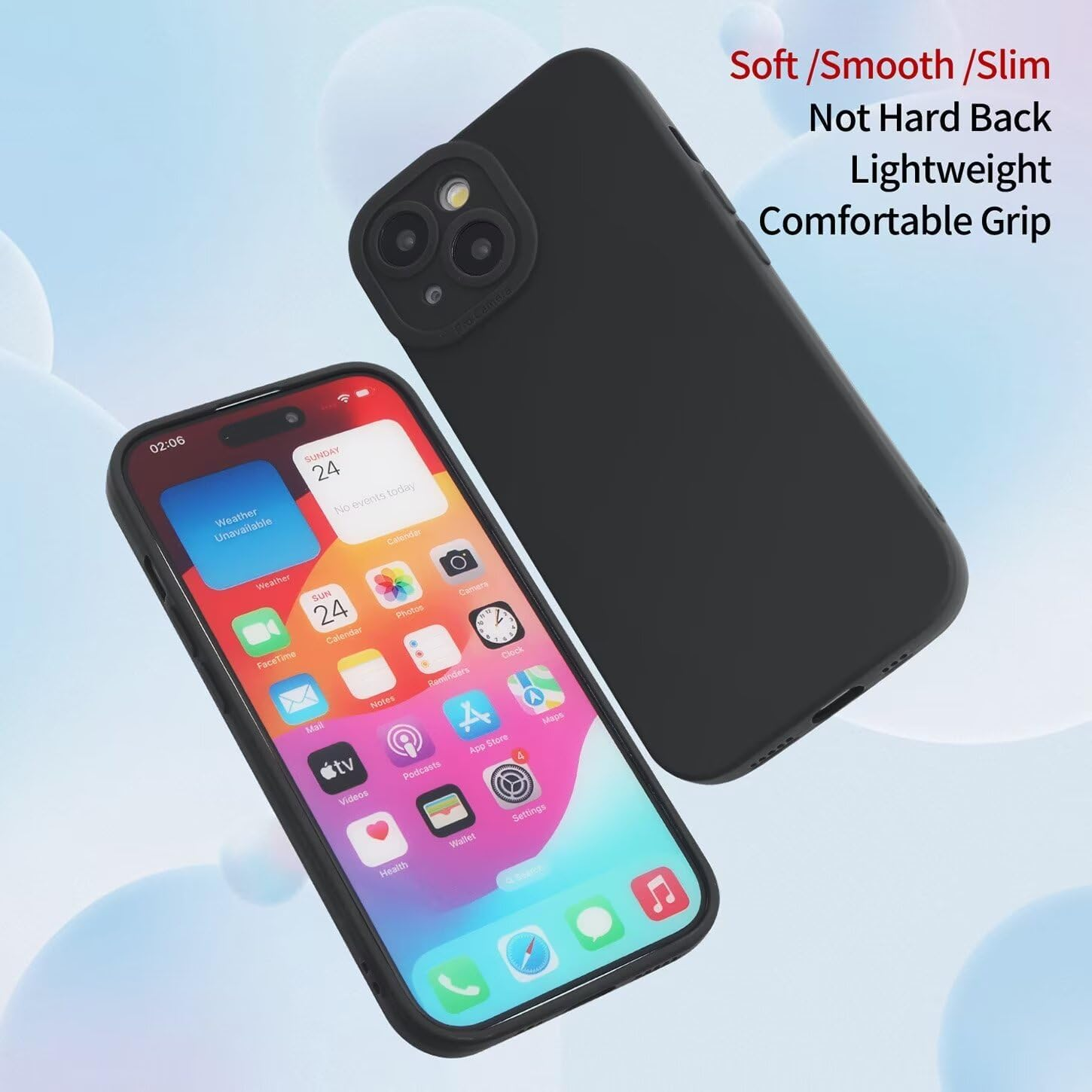 ILING Liquid Silicone Case for Xiaomi Poco X7 Pro 5G, Simple Plain Ultra Thin Soft TPU Bumper Shockproof Scratch-Resistant Protective Case Matte Elegant Women'S Mobile Phone Case (Black) - Green image number 6