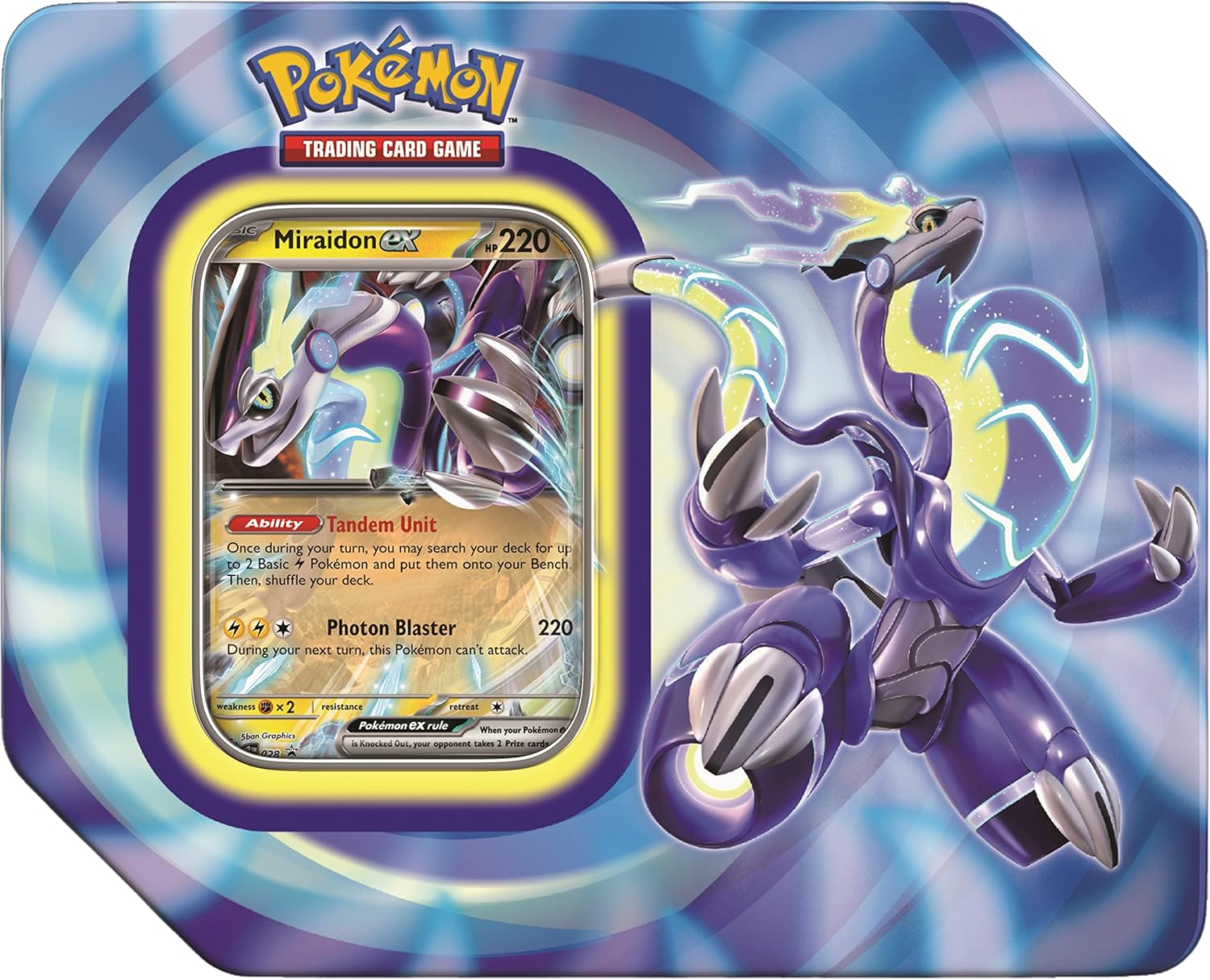 Pokemon TCG Paldea Legends Koraidon Ex/Miraidon Ex Booster Pack Tin Assorted 6Y+ image number 3